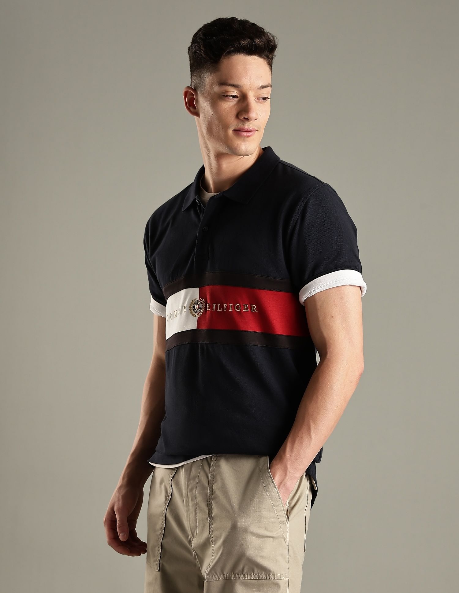 Tommy Hilfiger Colorblock Regular-Fit Cotton Polo Shirt