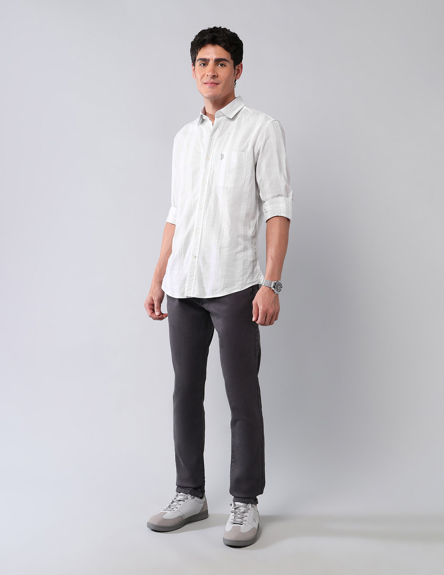 U.S. Polo Assn. Denim Co. Vertical Striped Pure Cotton Shirt