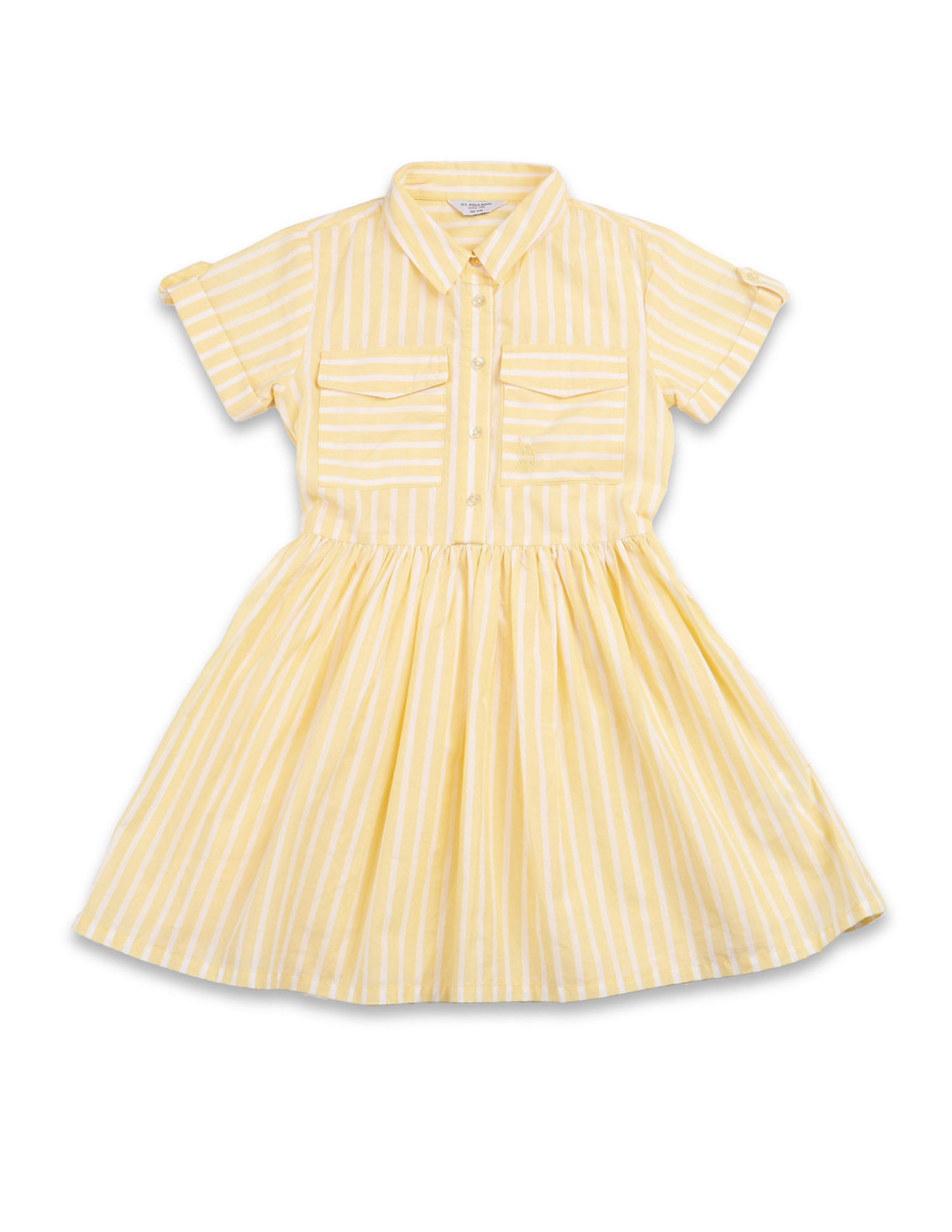U.S. Polo Assn. Kids Girls Vertical Striped Shirt Dress