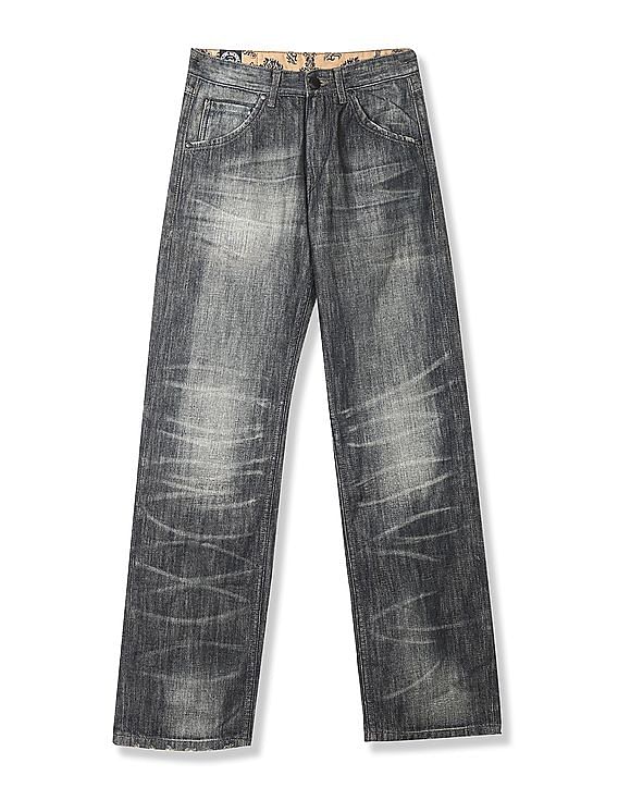 Flying Machine Regular Fit Washed Jeans
