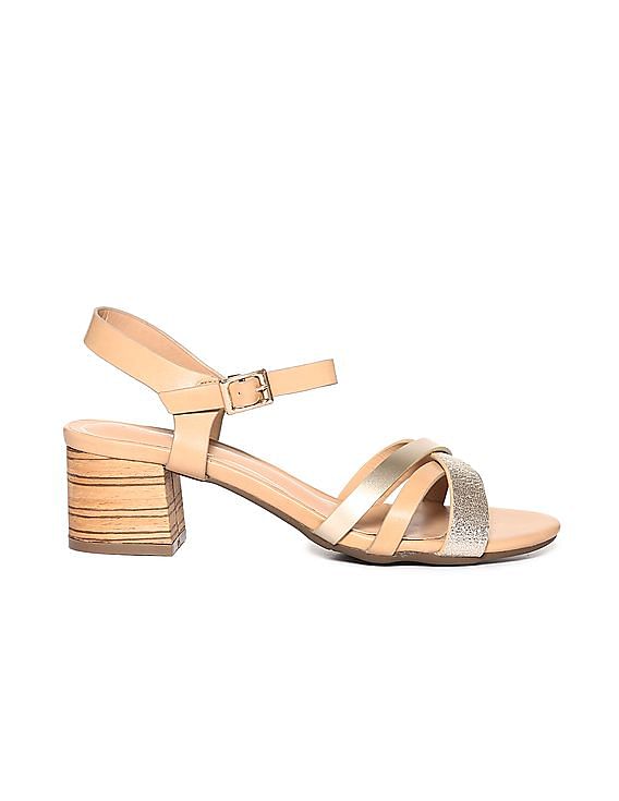 Clarita Block 90 High Heel Sandal in Gold | Alexandre Birman