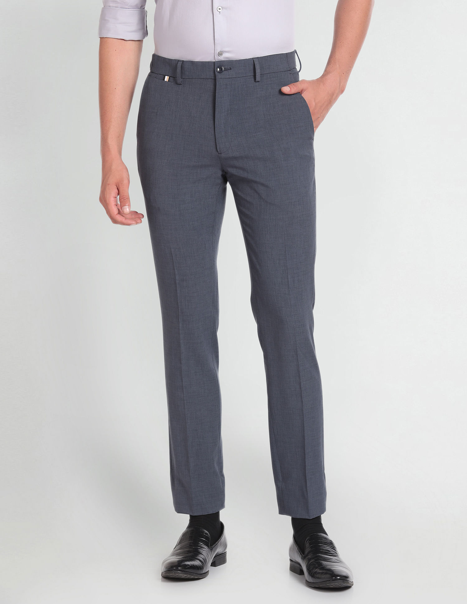 Arrow Newyork Mid Rise Flat Front Trousers