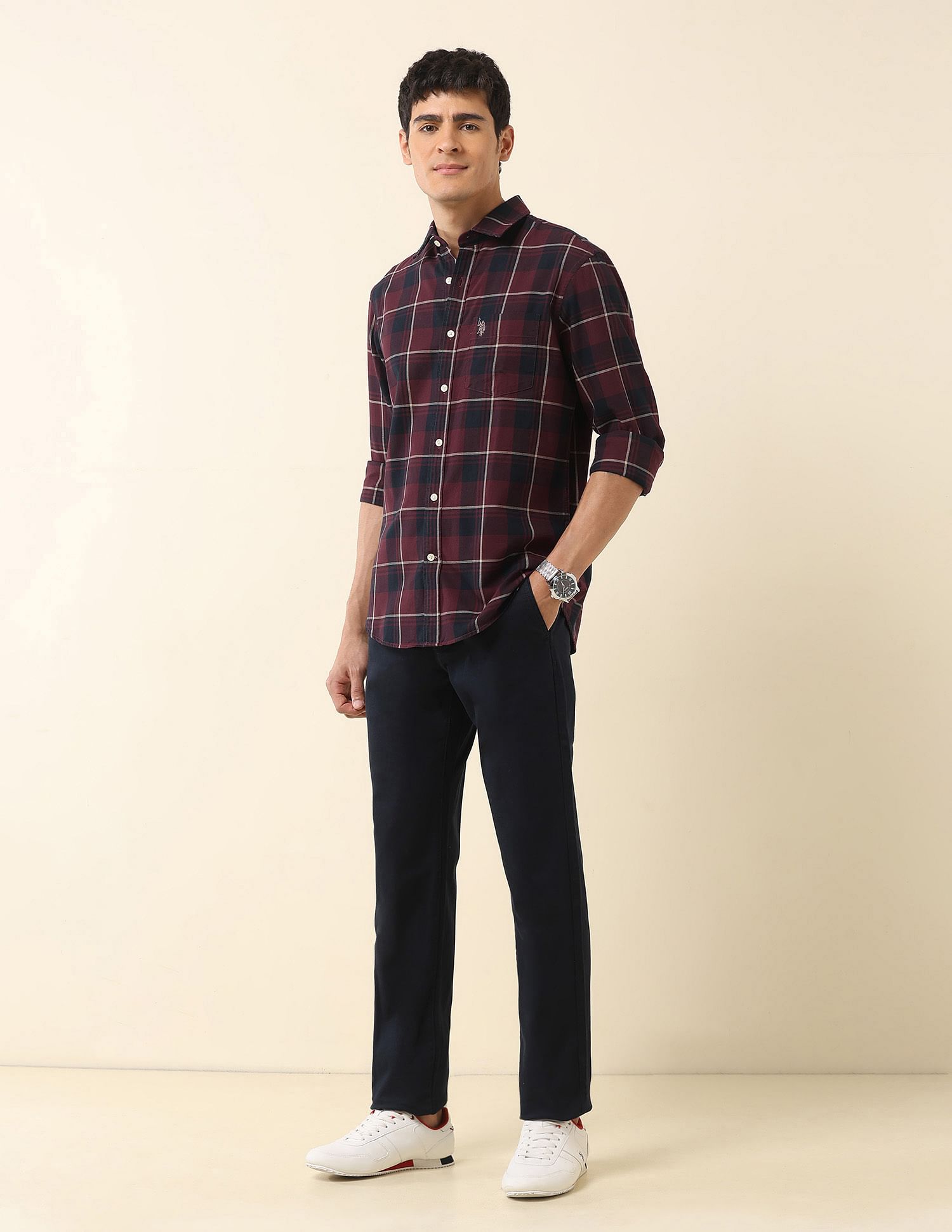 U.S. Polo Assn. Tailored Fit Tartan Checked Shirt