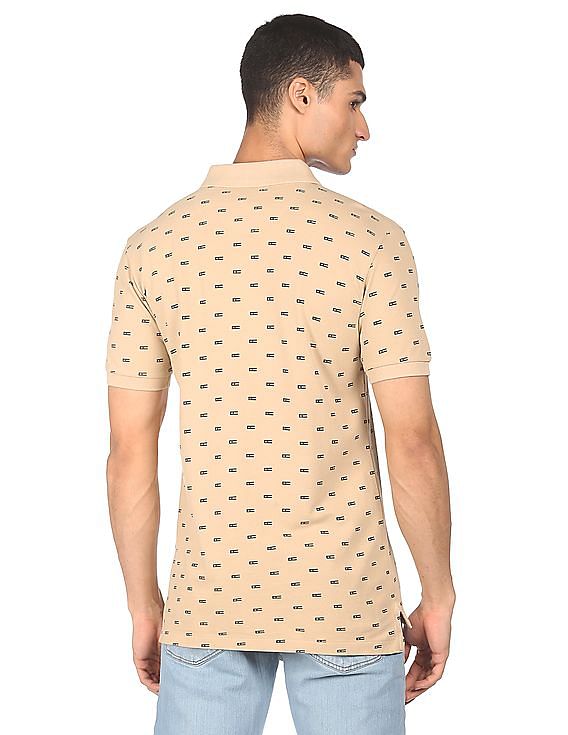 U.S. Polo Assn. Ribbed Collar Printed Polo Shirt