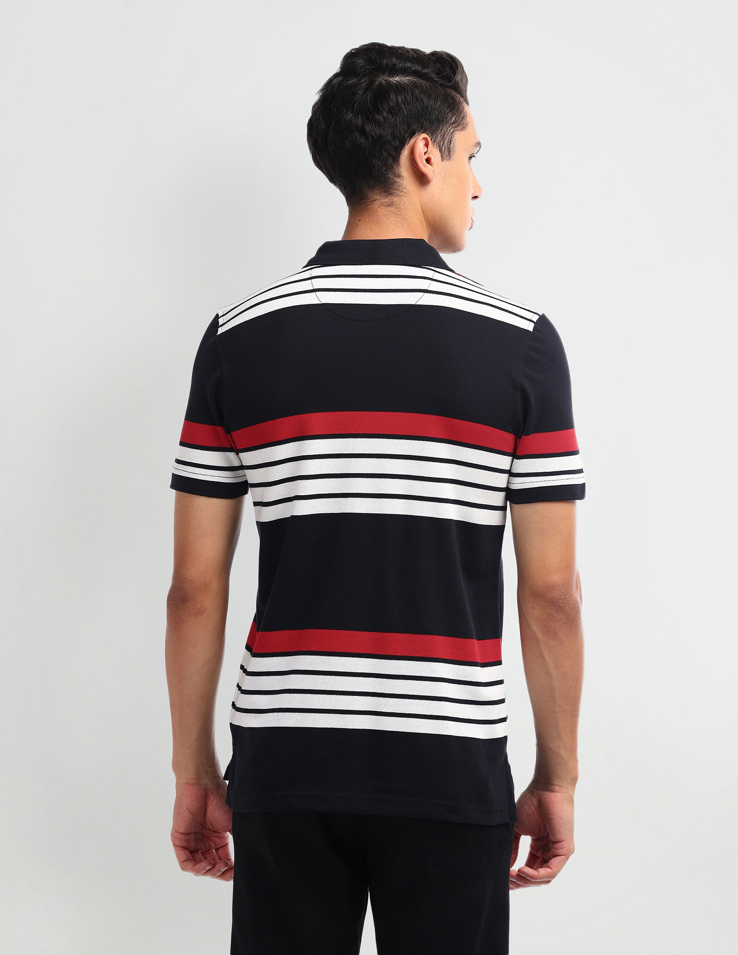 Arrow Sport Horizontal Stripe Regular Fit Polo Shirt