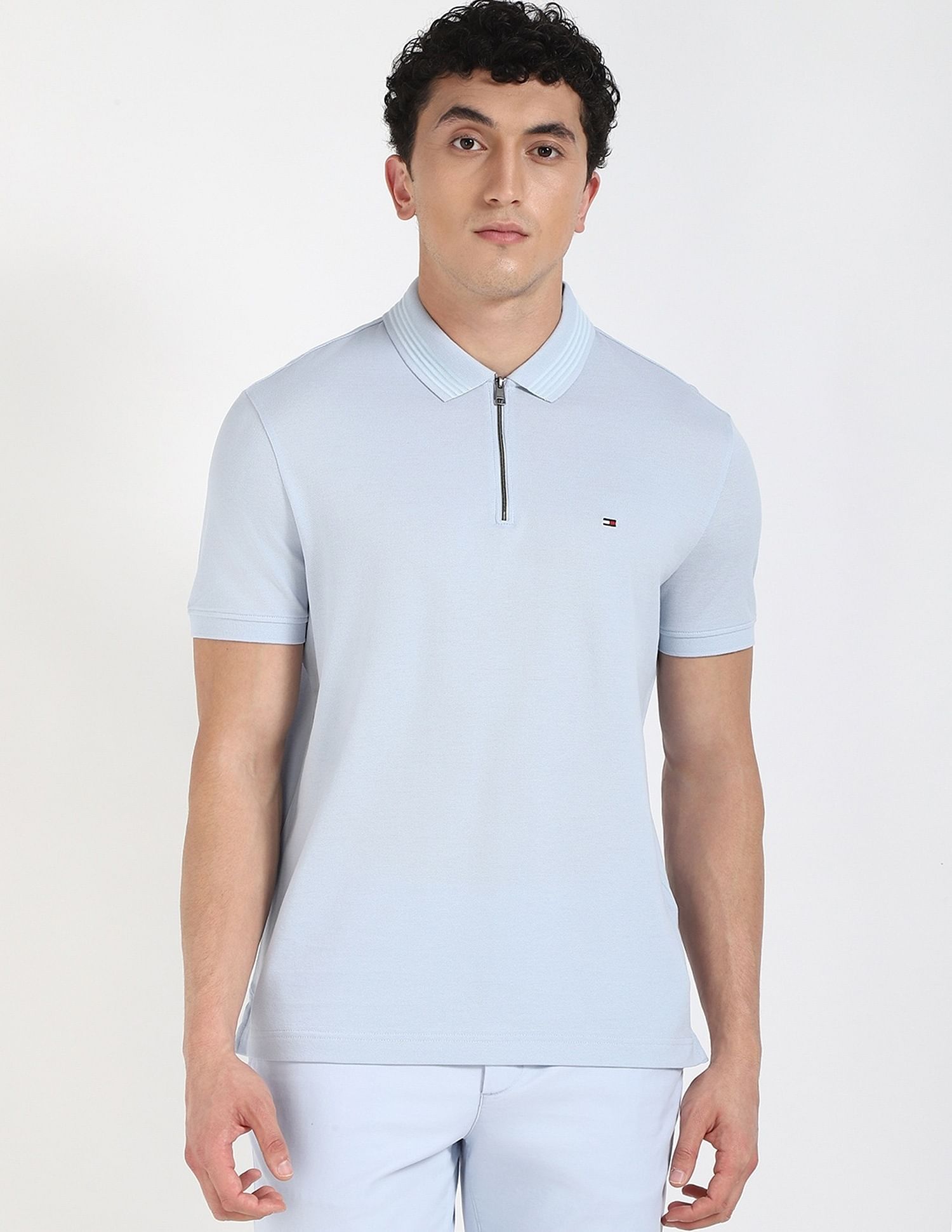 Tommy Hilfiger Solid Regular-Fit Cotton Polo Shirt