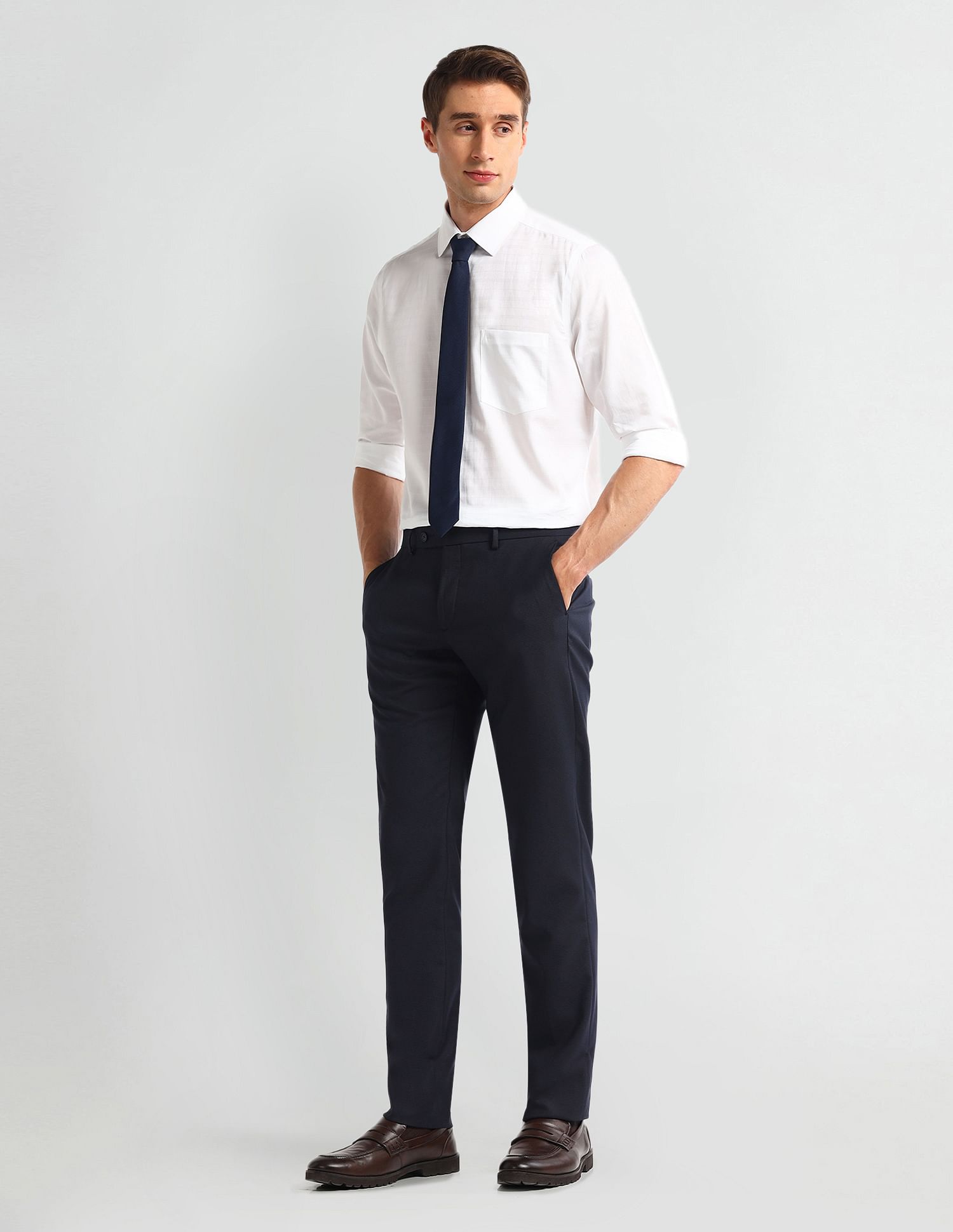 Arrow Mid Rise Tapered Fit Trousers