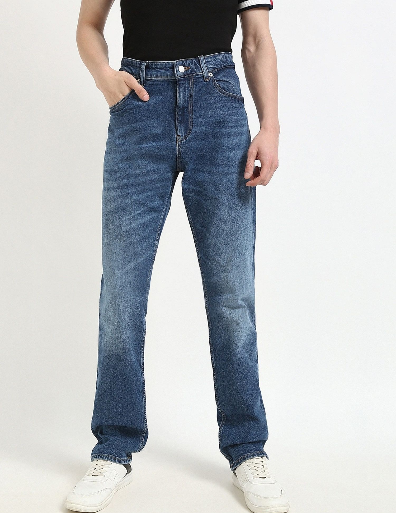 Tommy Hilfiger Mid-Wash Slim-Fit Mid-Rise Jeans