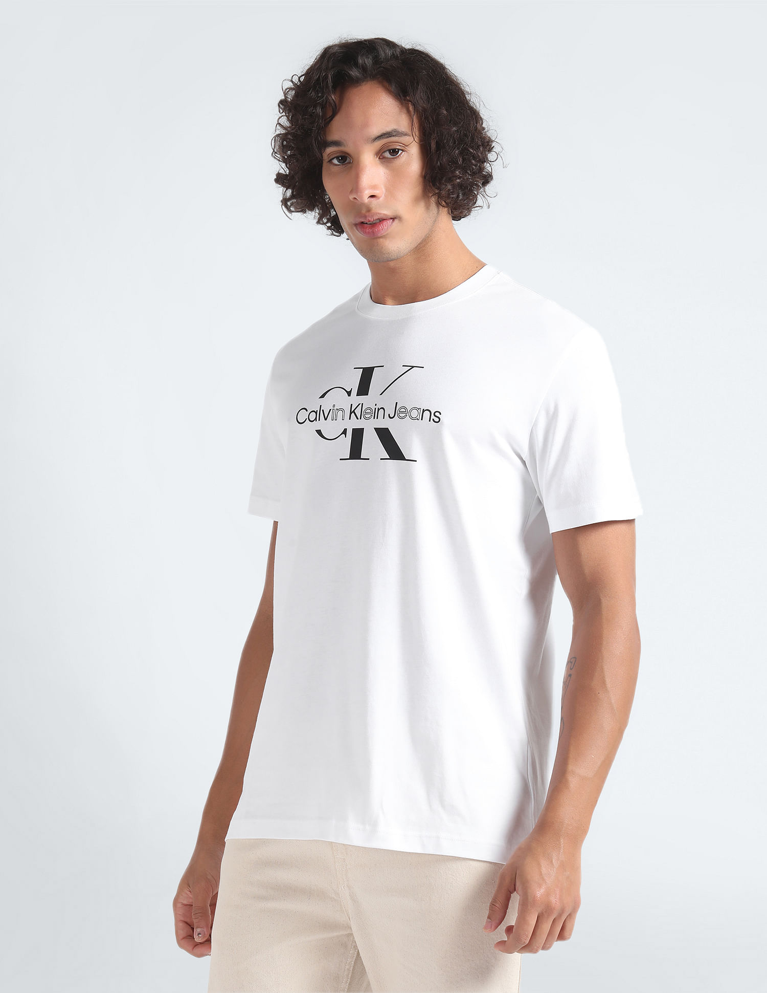 Buy Calvin Klein Jeans Disrupted Outline Monologo T-Shirt | T-Shirts