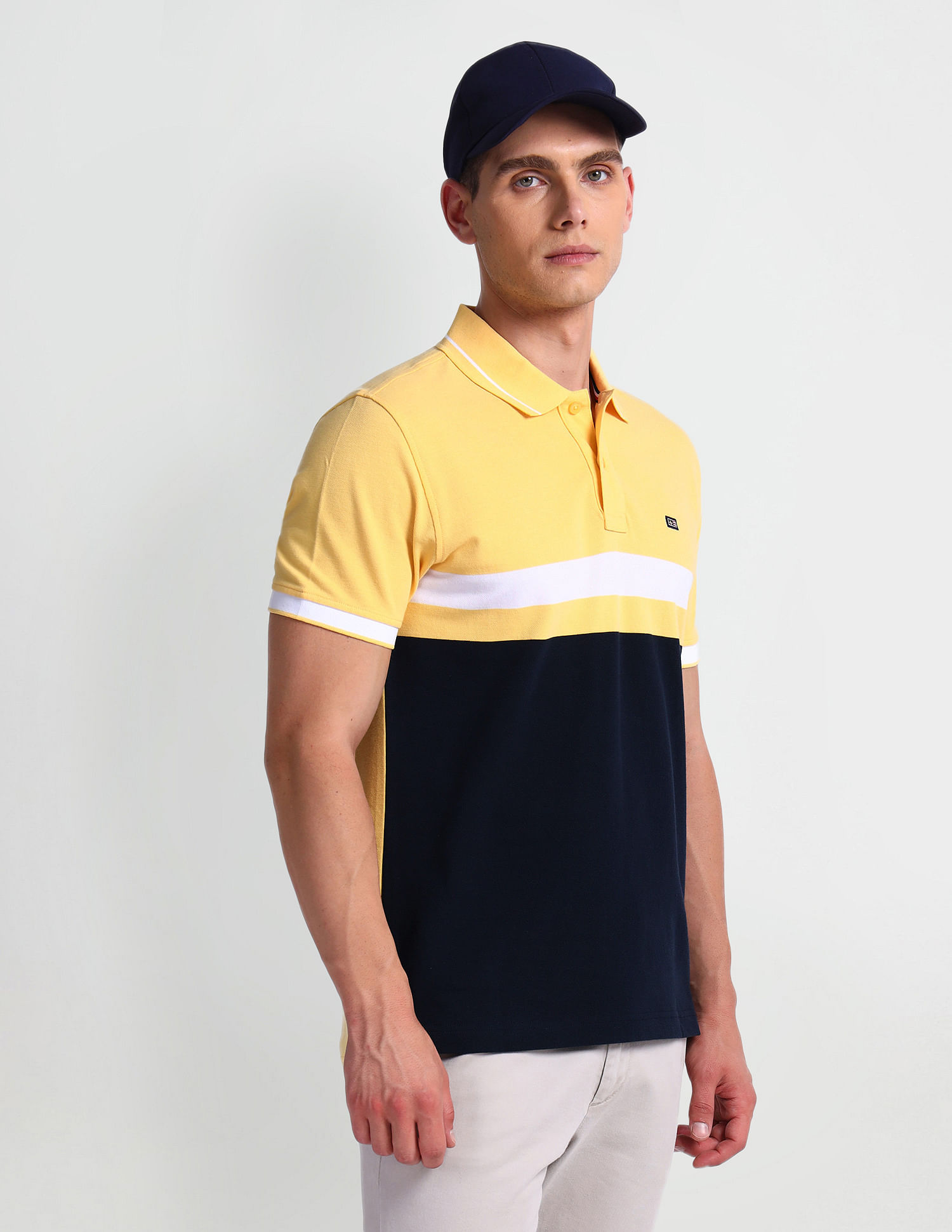 Arrow Sports Colour Block Cotton Polo Shirt