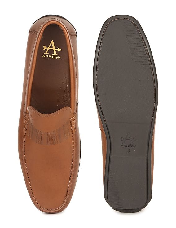 Buy Arrow Men Brown Round Toe Cadet Slip-On Loafers