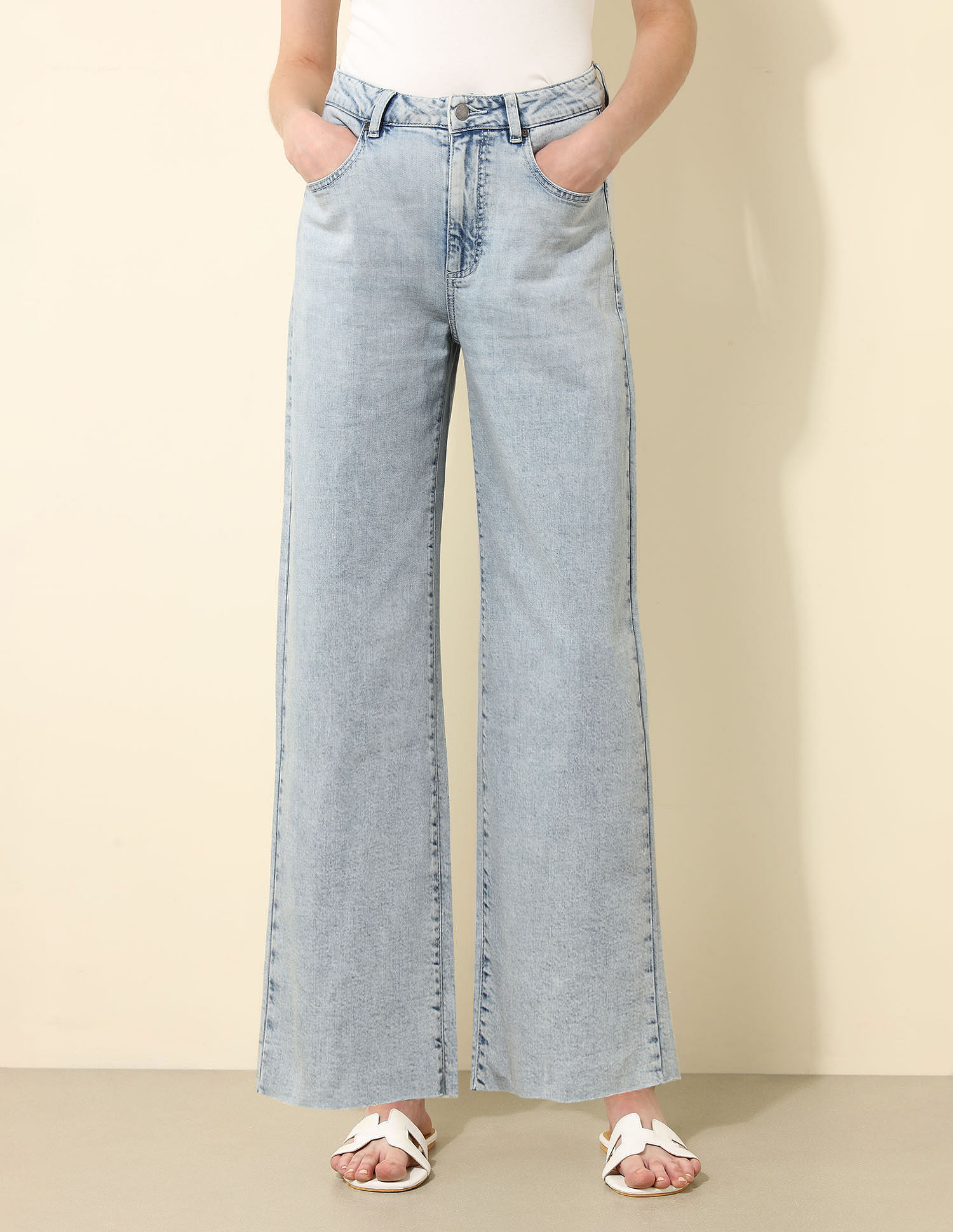 U.S. Polo Assn. Women High Rise Wide Leg Fit Jeans