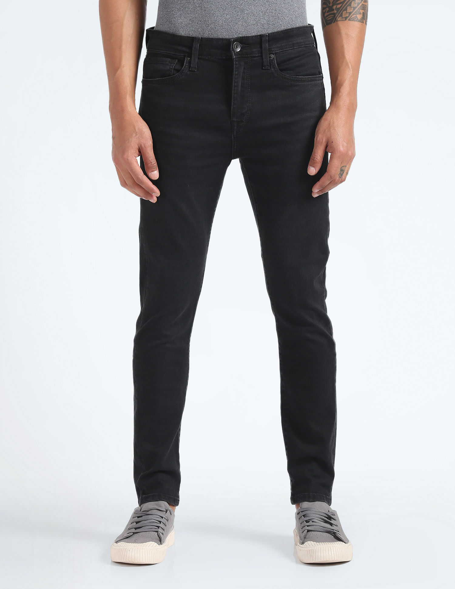 Flying Machine Slash Slim Tapered Fit Mid Rise Jeans