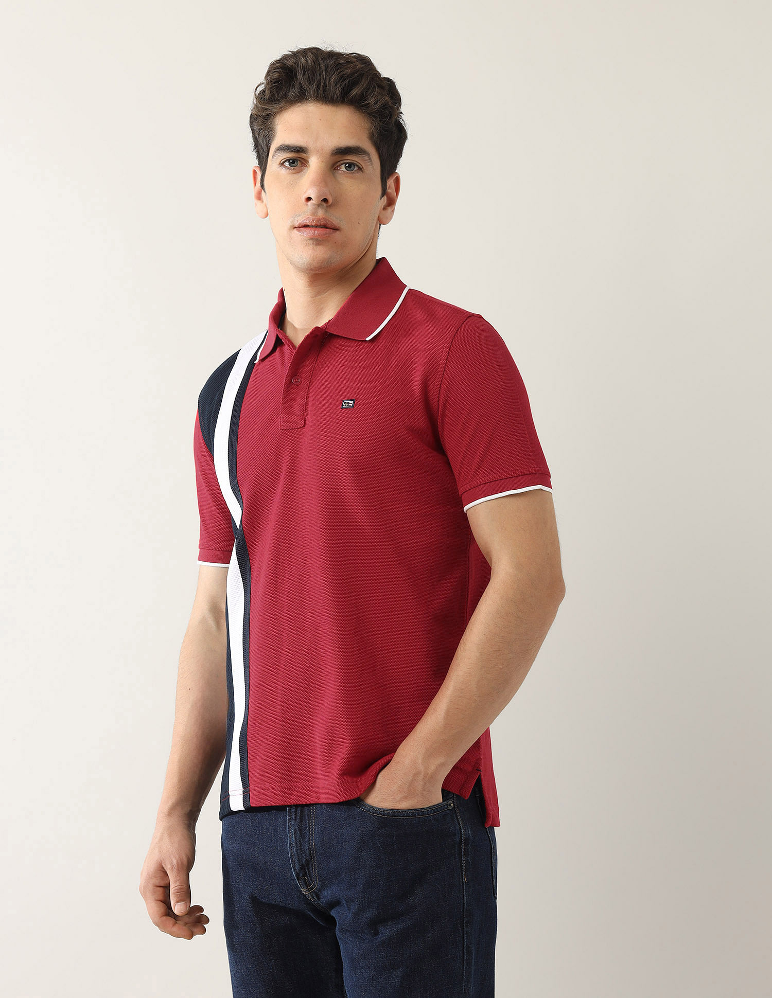 Arrow Sport Colourblocked Regular Fit Polo Shirt