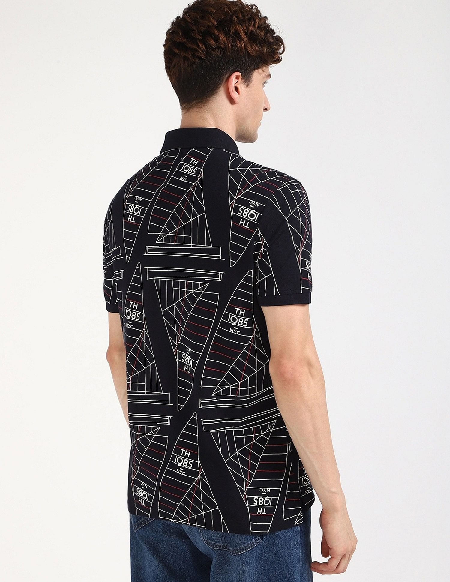 Tommy Hilfiger Printed Regular-Fit Cotton Polo Shirt