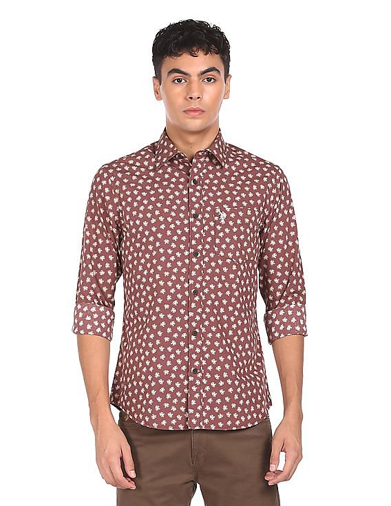 U.S. Polo Assn. Spread Collar Printed Casual Shirt