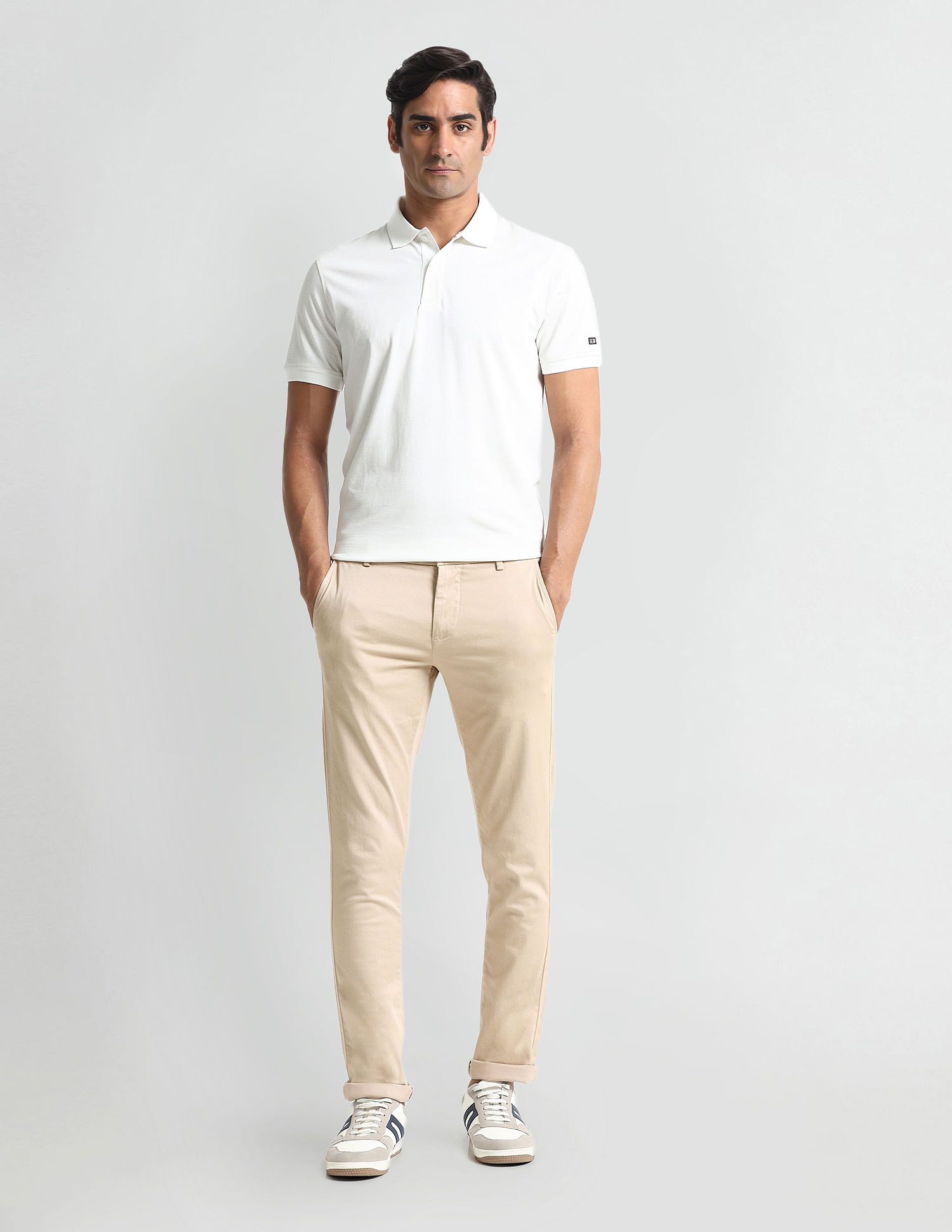 Arrow Sport Slim Fit Patterned Dobby Trousers