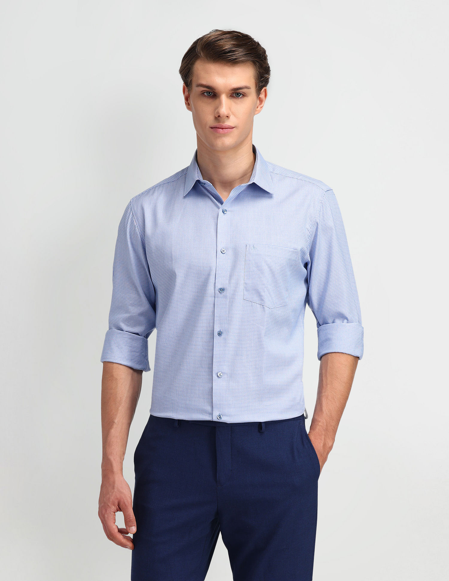 Arrow Liberty Classic Fit Micro Checked Shirt