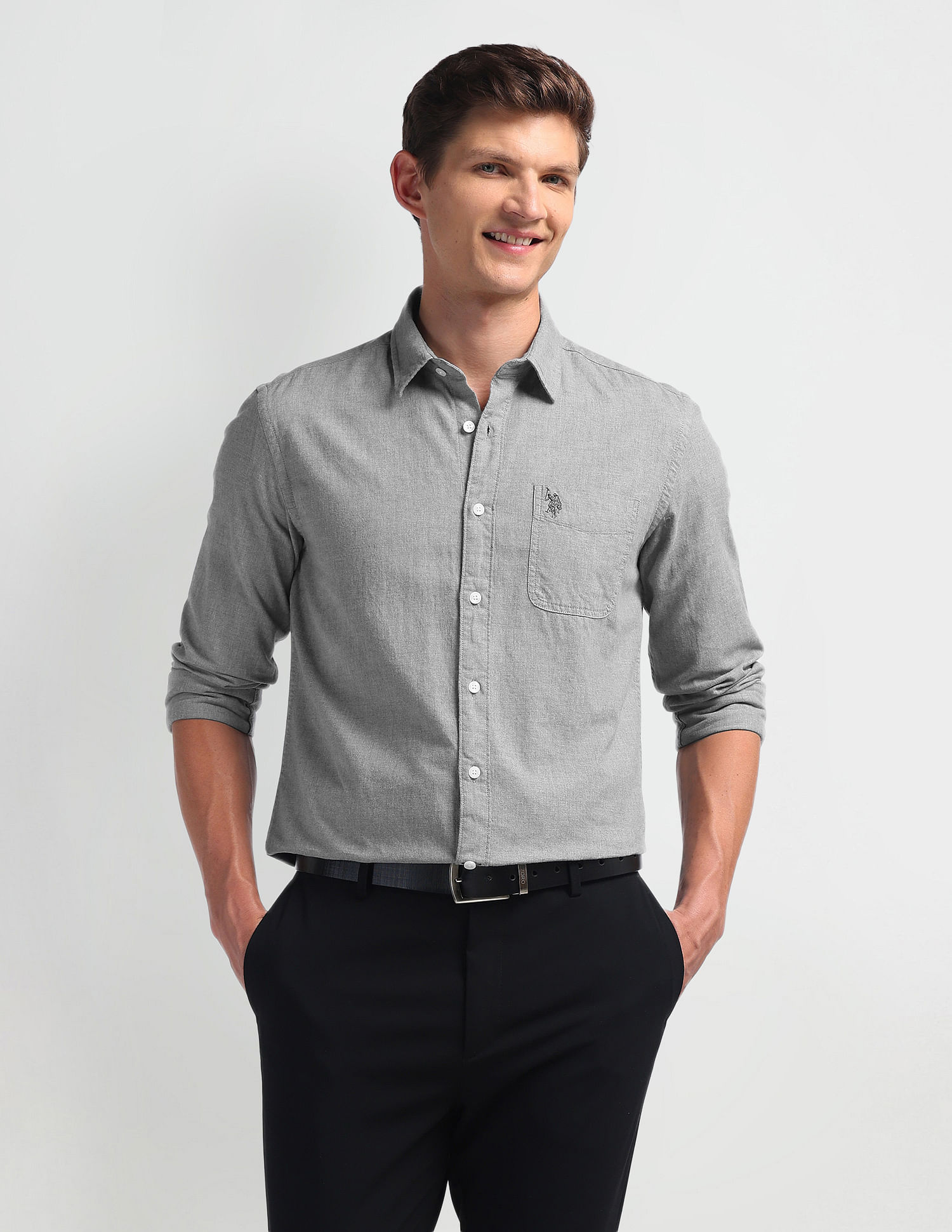 U.S. Polo Assn. Denim Co. Pure Cotton Slim Fit Shirt