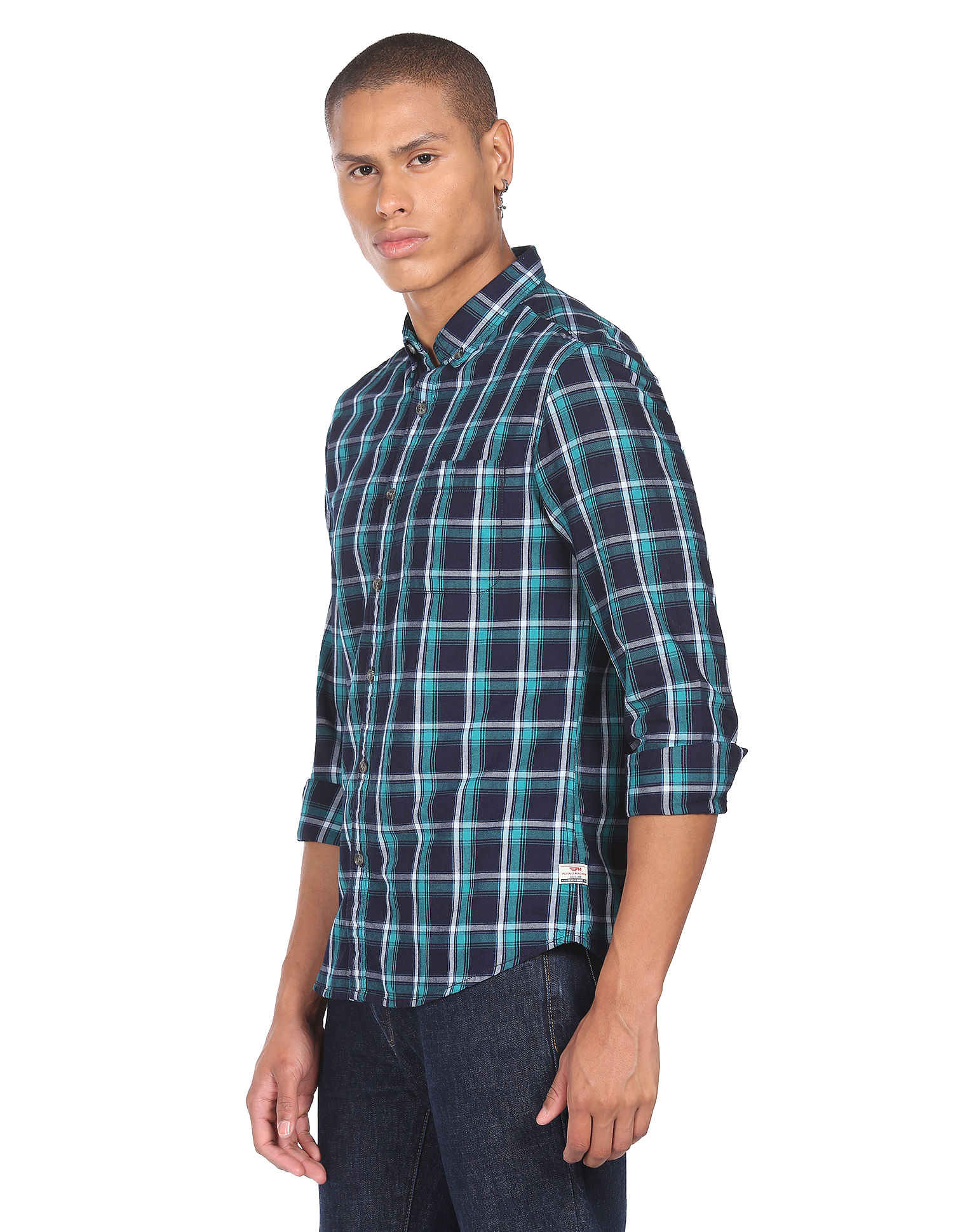 Flying Machine Plaid Check Cotton Shirt