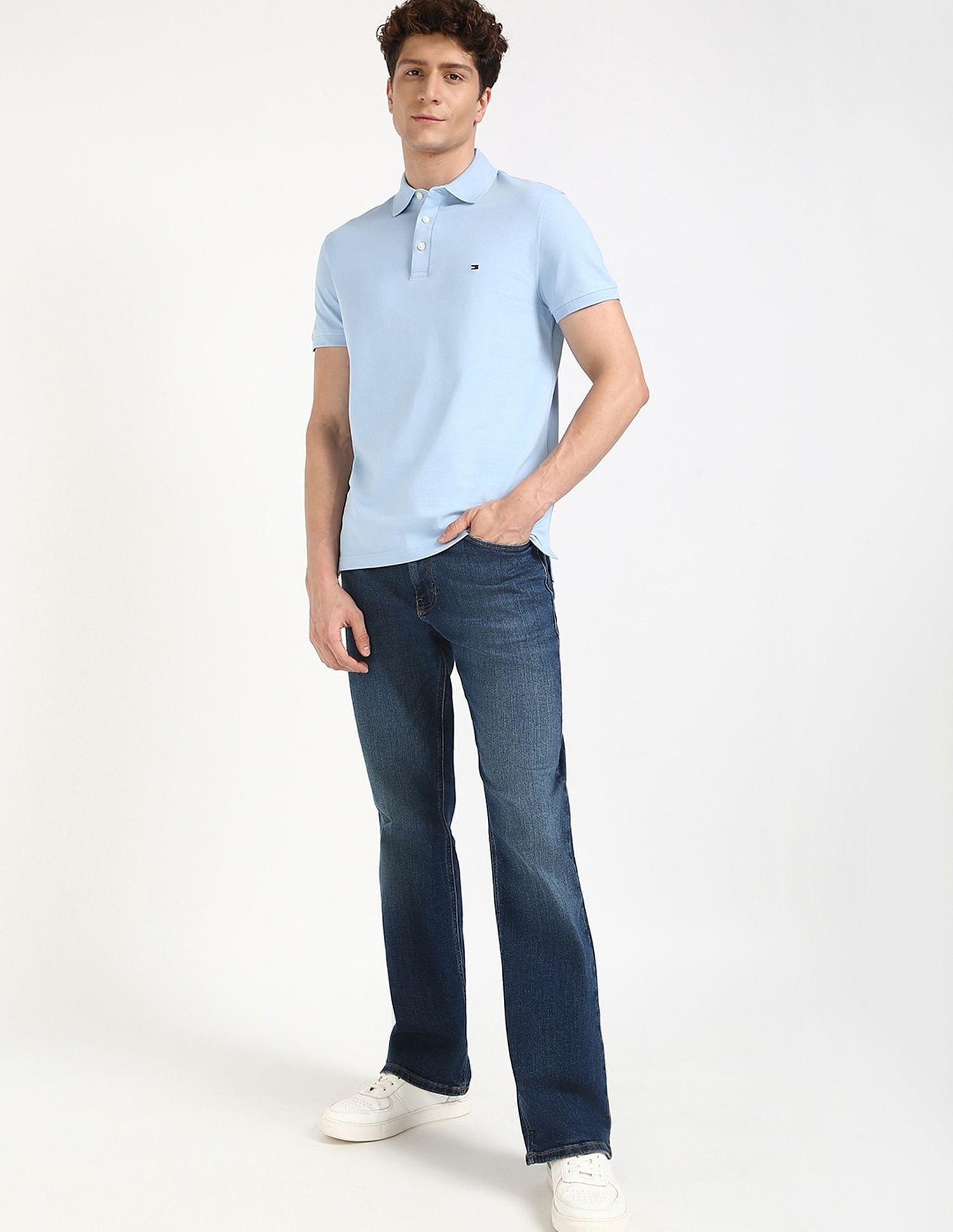 Tommy Hilfiger Solid Slim-Fit Cotton Polo Shirt