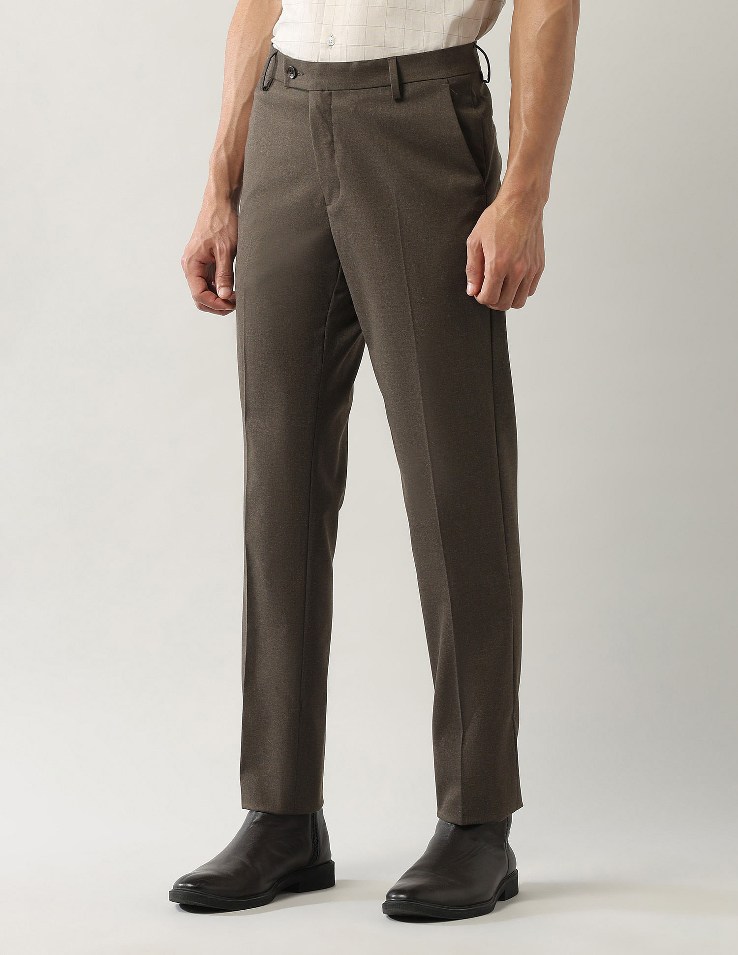 Arrow Solid Smartflex Twill Trousers