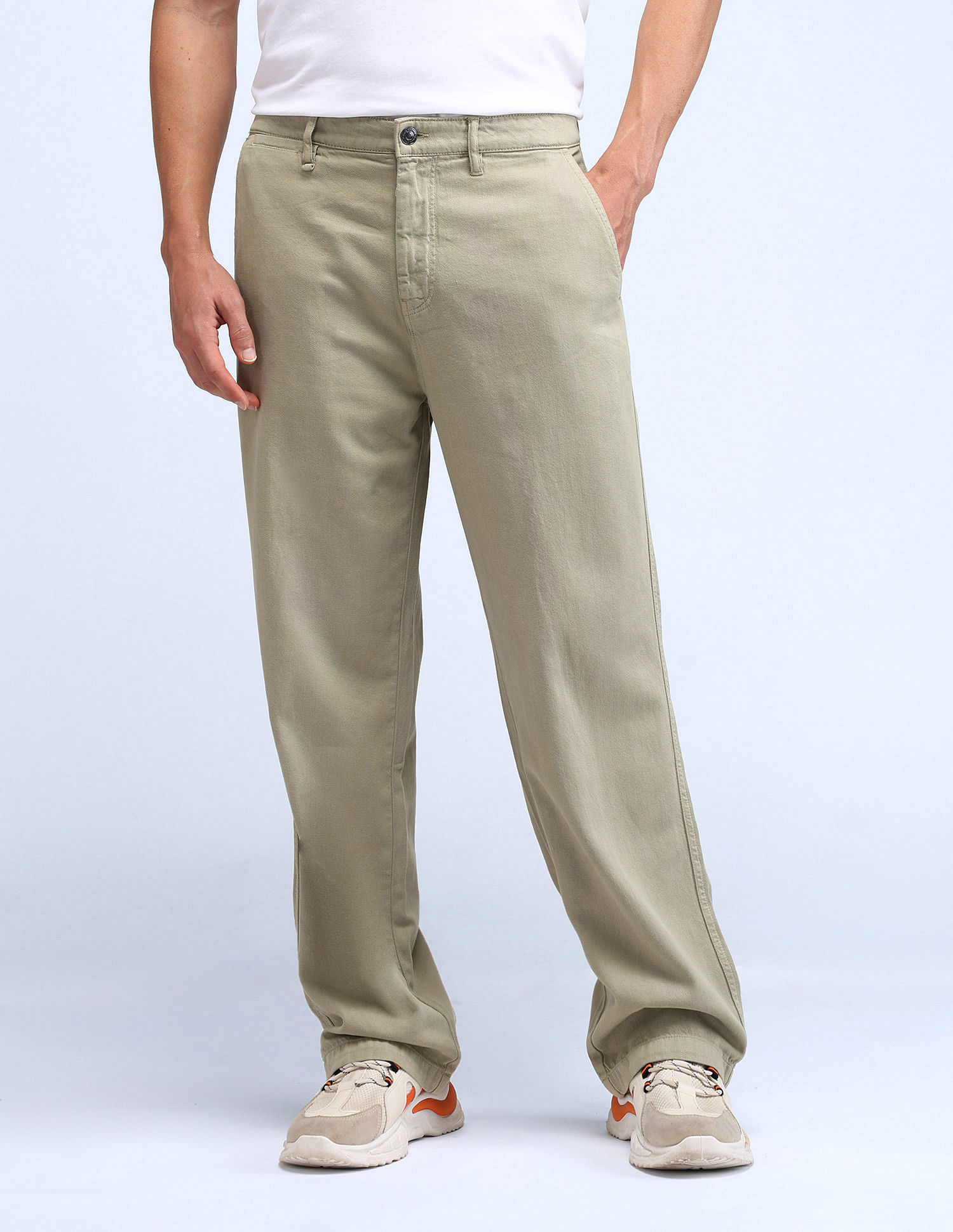 Flying Machine Mid Rise Cobain Loose Fit Trousers