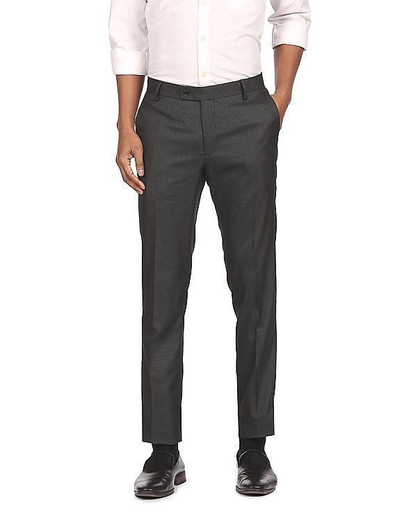 Arrow Regular Fit Patterned Formal Trousers
