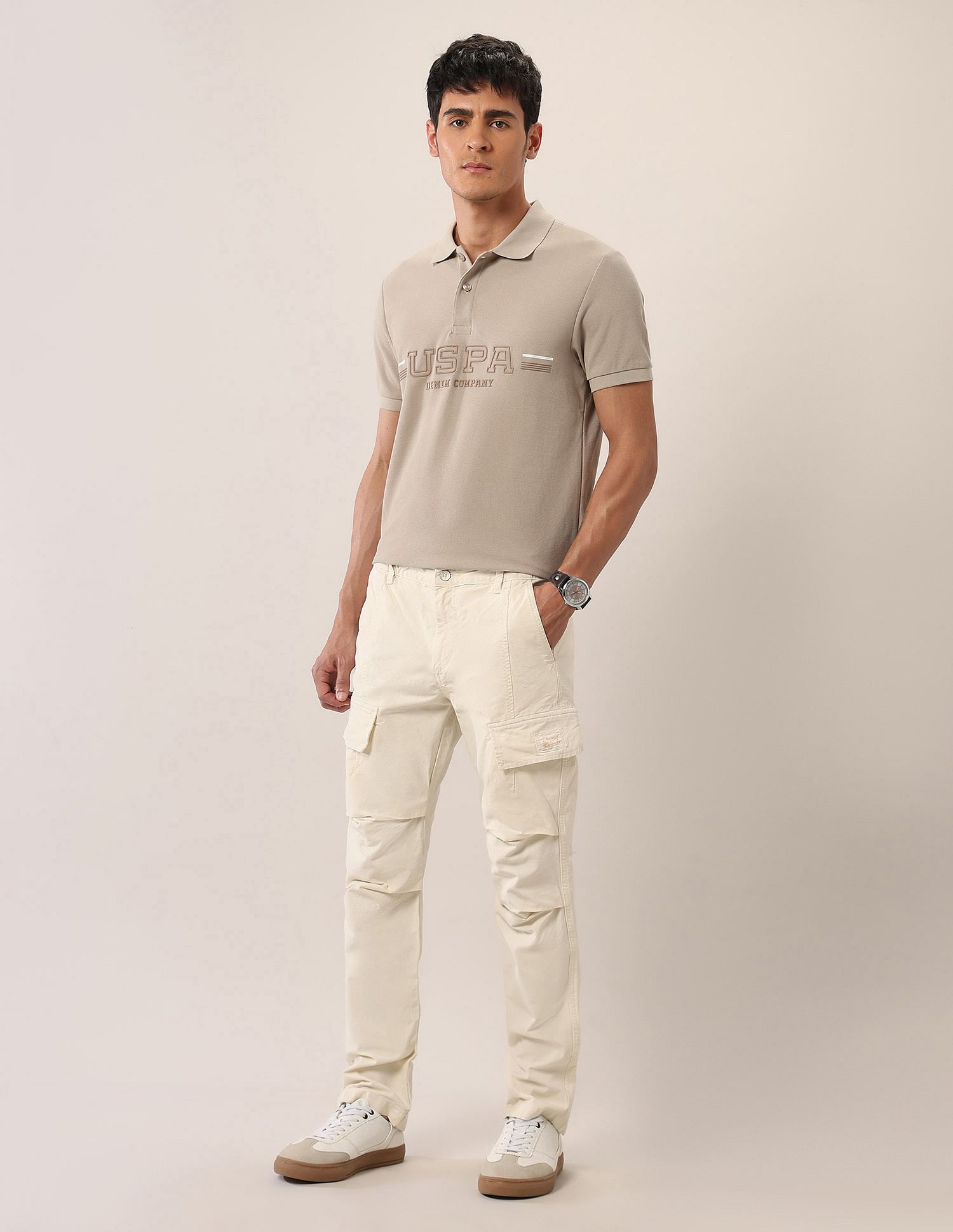 U.S. Polo Assn. Denim Co. Brand Embossed Muscle Fit Polo Shirt