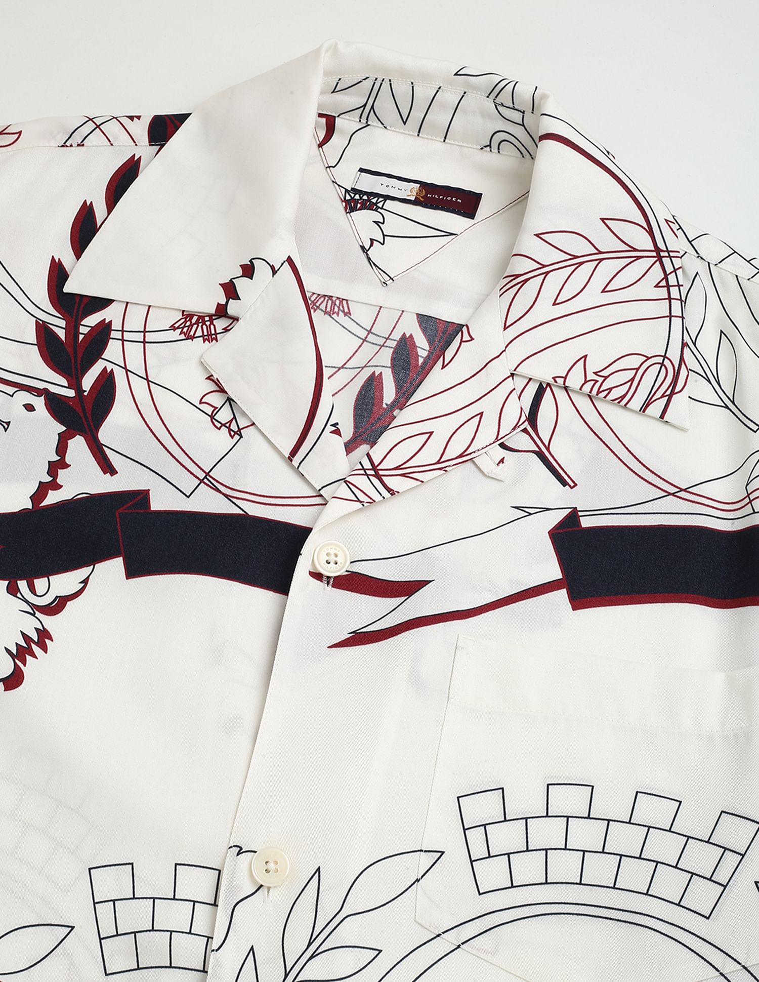 Tommy Hilfiger Cuban Collar Abstract Print Shirt