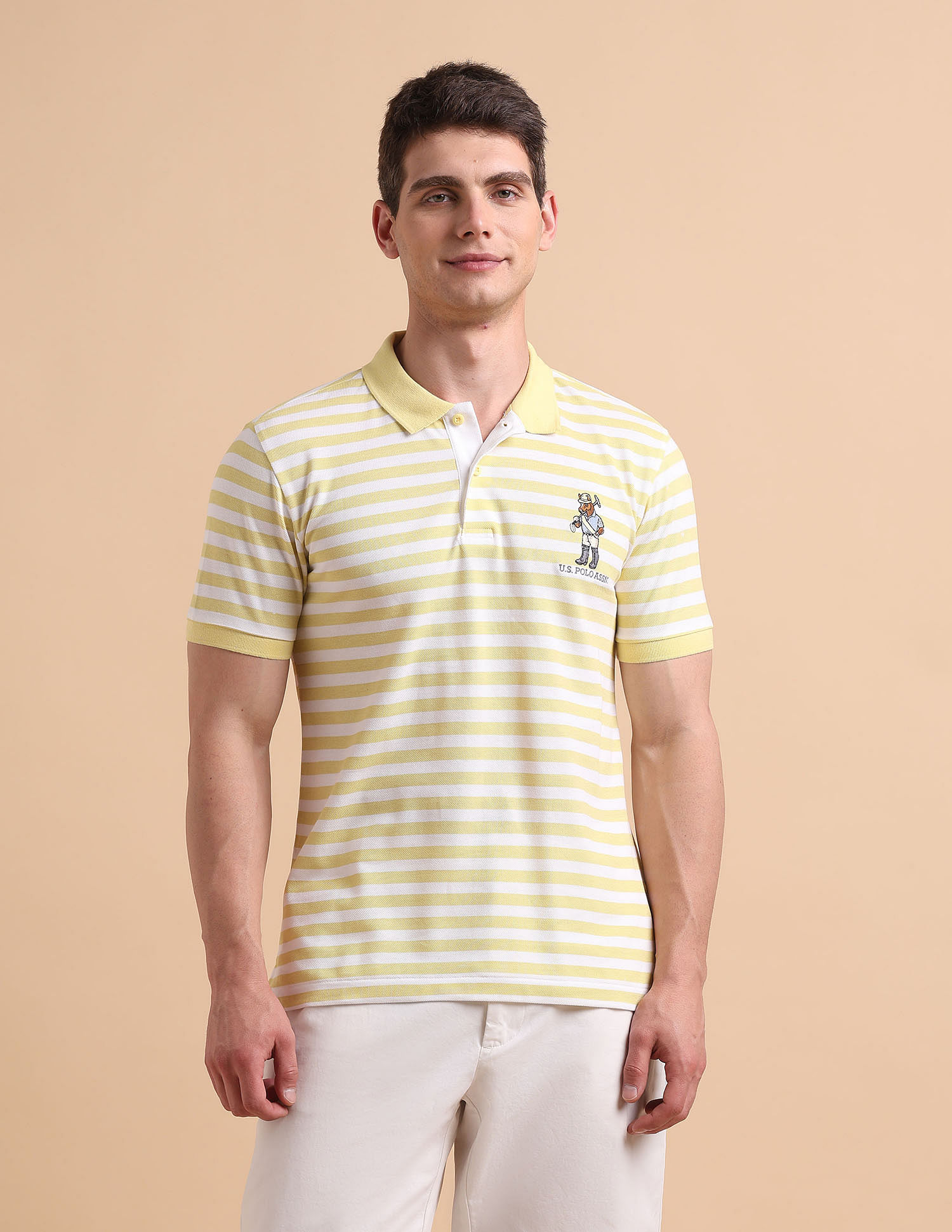 U.S. Polo Assn. Horizontal Striped Pure Cotton Polo Shirt