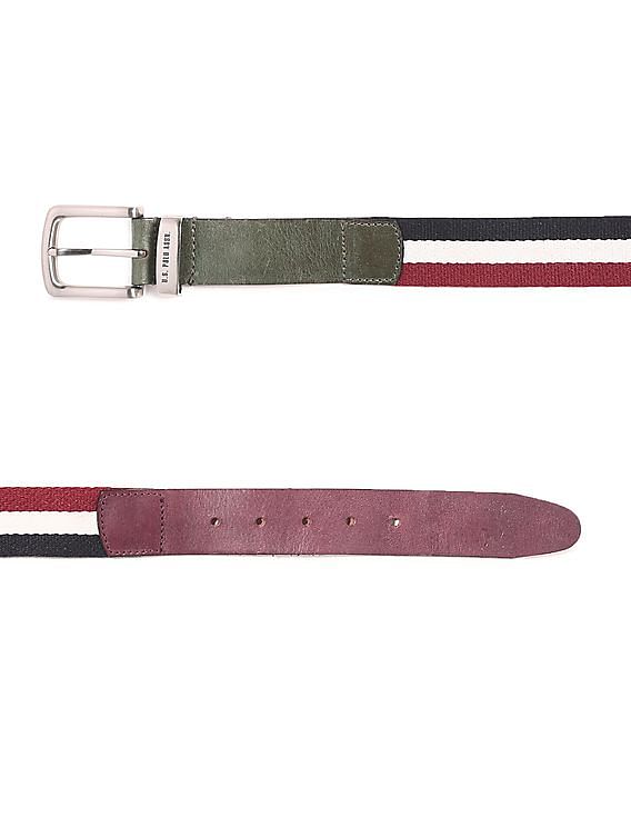 U.S. Polo Assn. Multi Colour Striped Canvas Belt