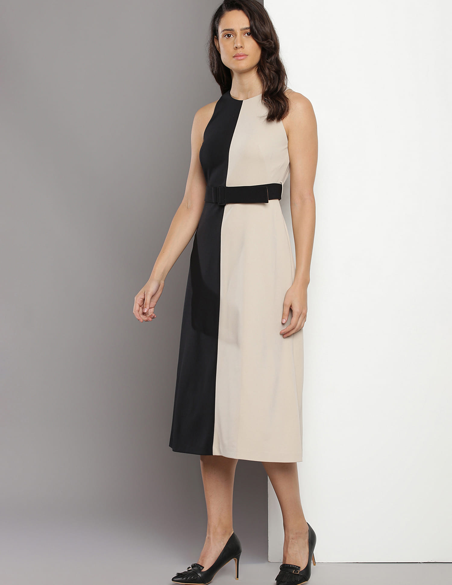 Buy Calvin Klein Scuba Crepe Sleeveless Flared Dress - NNNOW.com