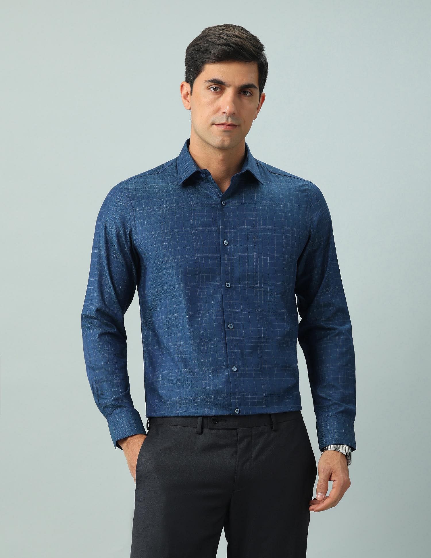 Arrow Liberty Classic Regular Fit Graph Checked Shirt