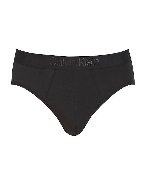 Calvin Klein Underwear Men Black Elasticized Waistband Solid Hip Briefs