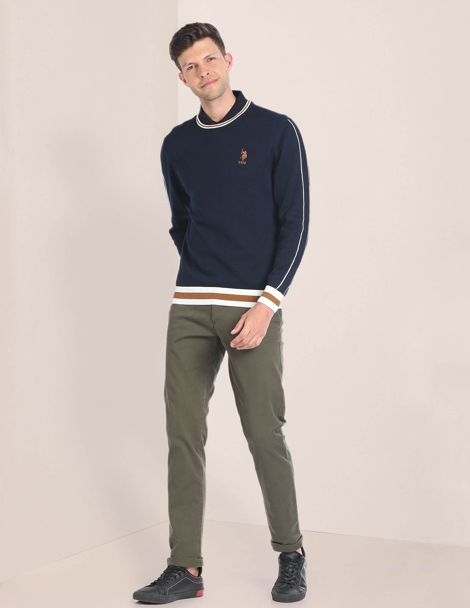 U.S. Polo Assn. Crew Neck Solid Sweater