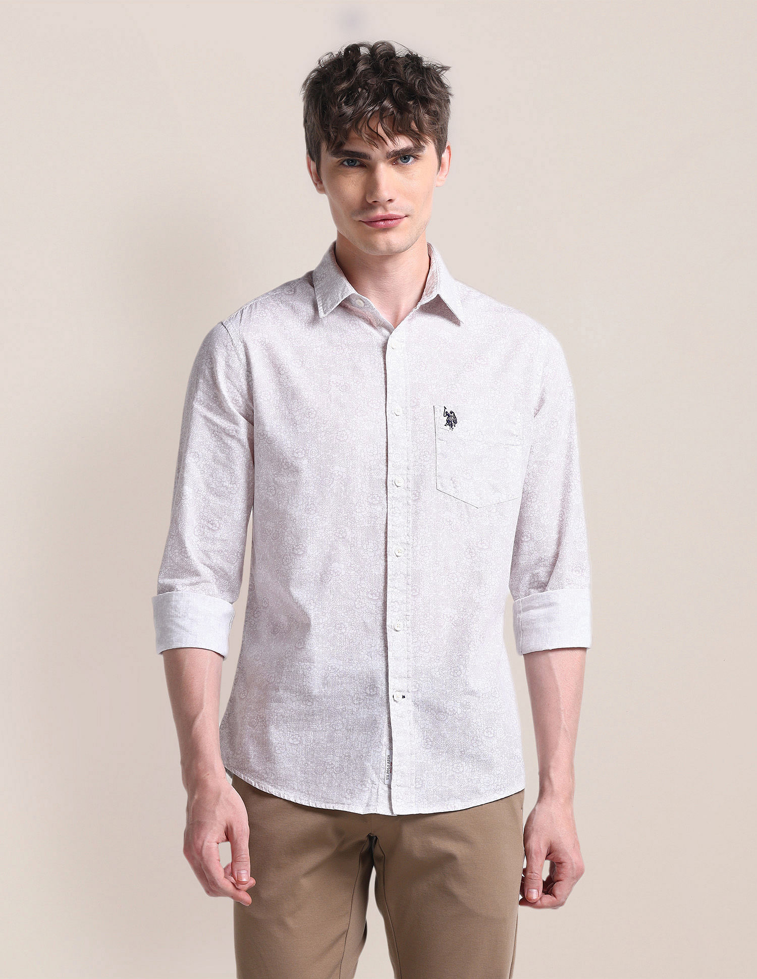 U.S. Polo Assn. Cutaway Collar Floral Shirt
