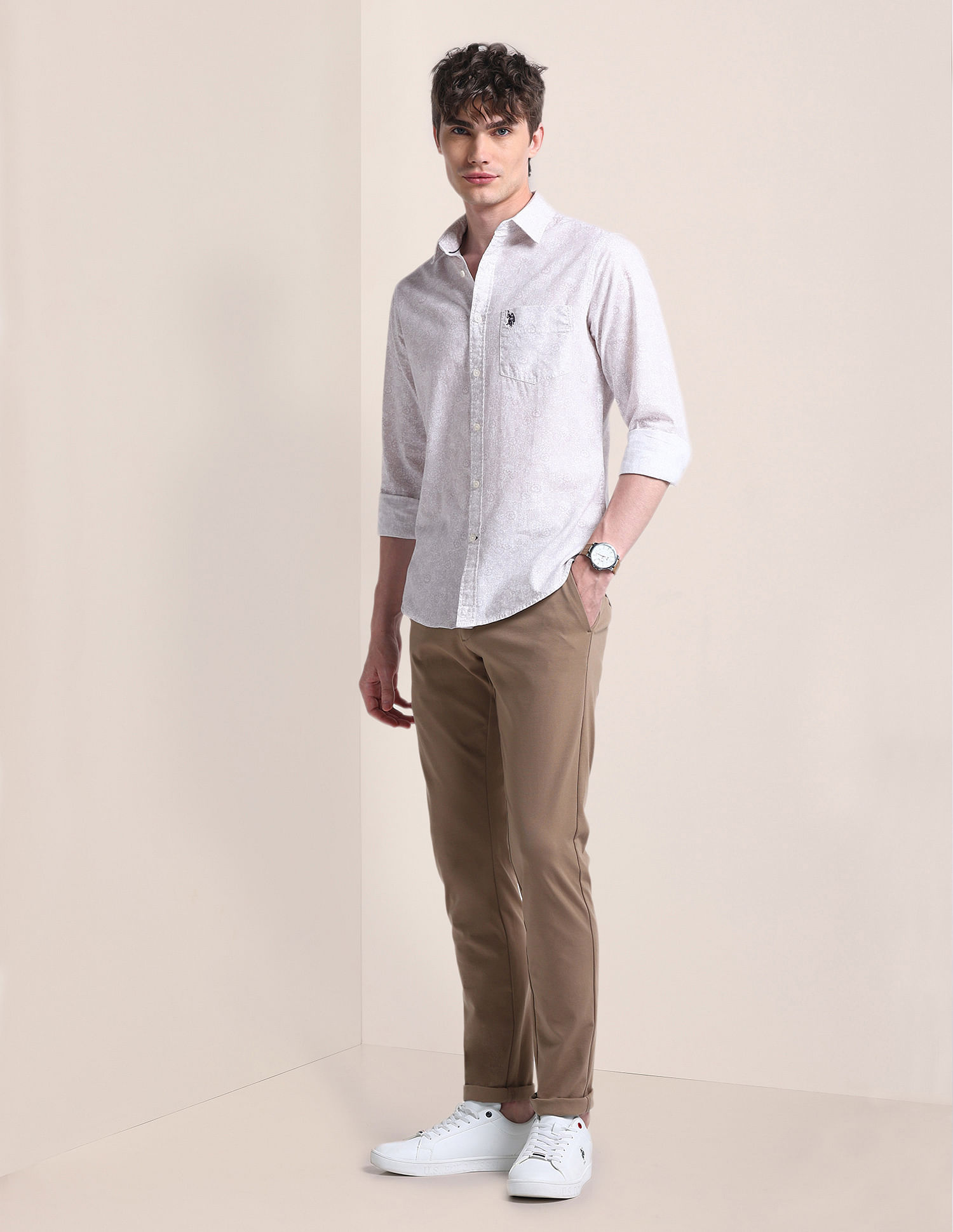 U.S. Polo Assn. Cutaway Collar Floral Shirt