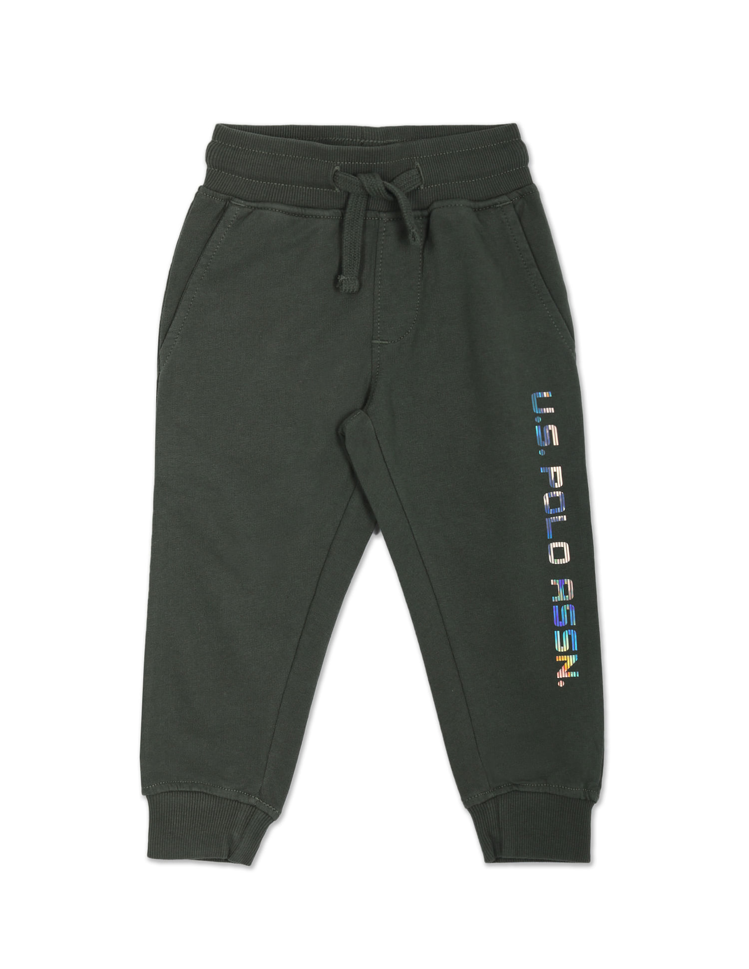 U.S. Polo Assn. Kids Metallic Print Cotton Coordinate Track Pants