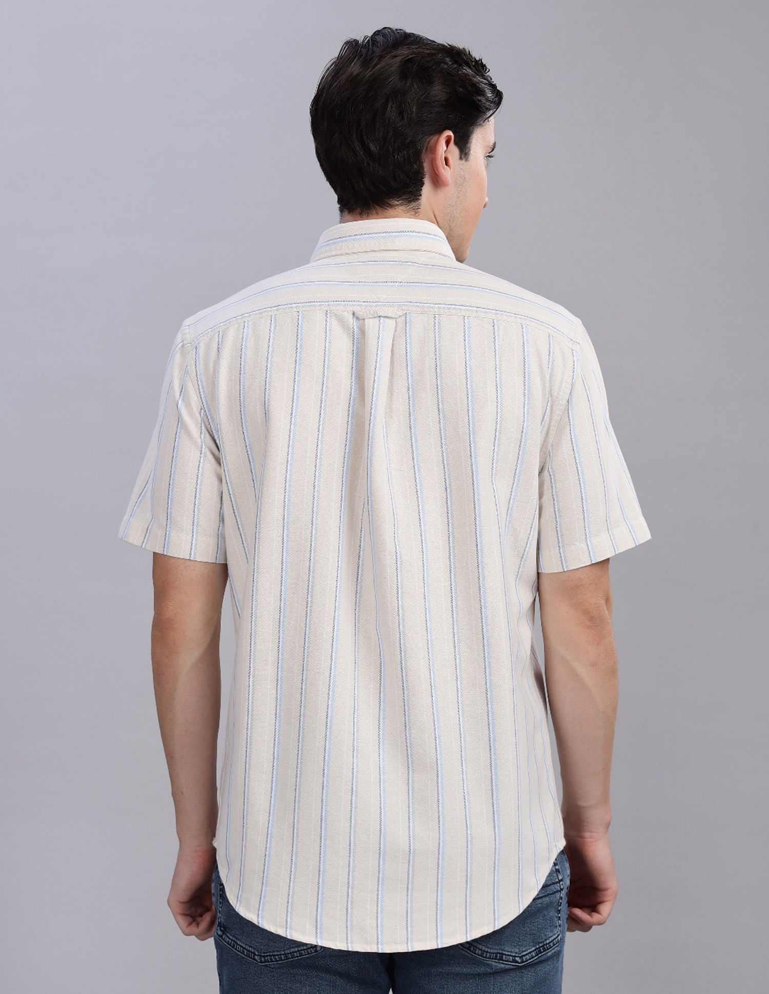 Tommy Hilfiger Striped Regular Fit Plain Woven Shirt