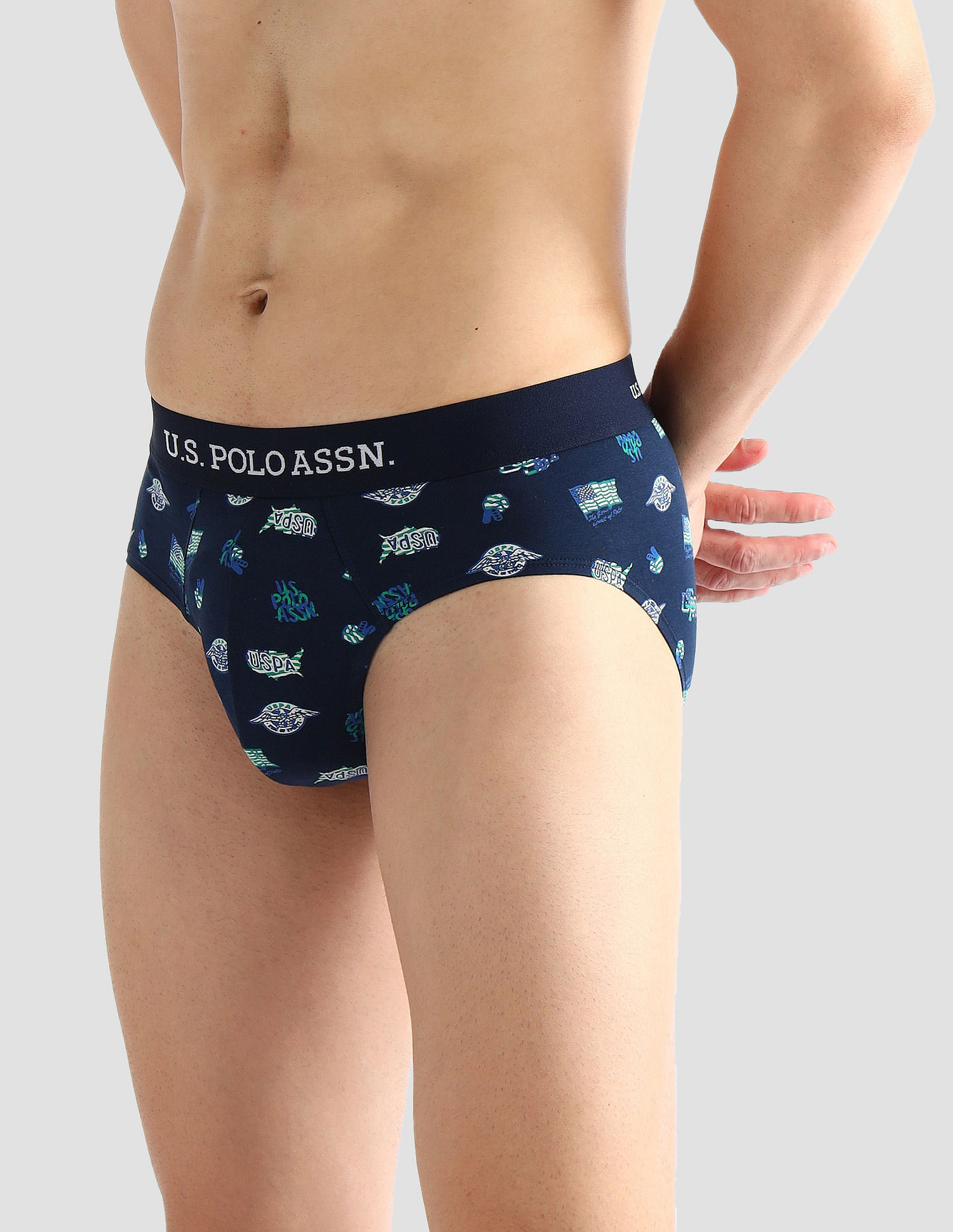 USPA Innerwear Elasticized Waist Solid OEB14 Briefs - Pack Of 3