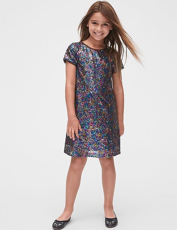 gap sequin dress GAP Black Sequin Dress M