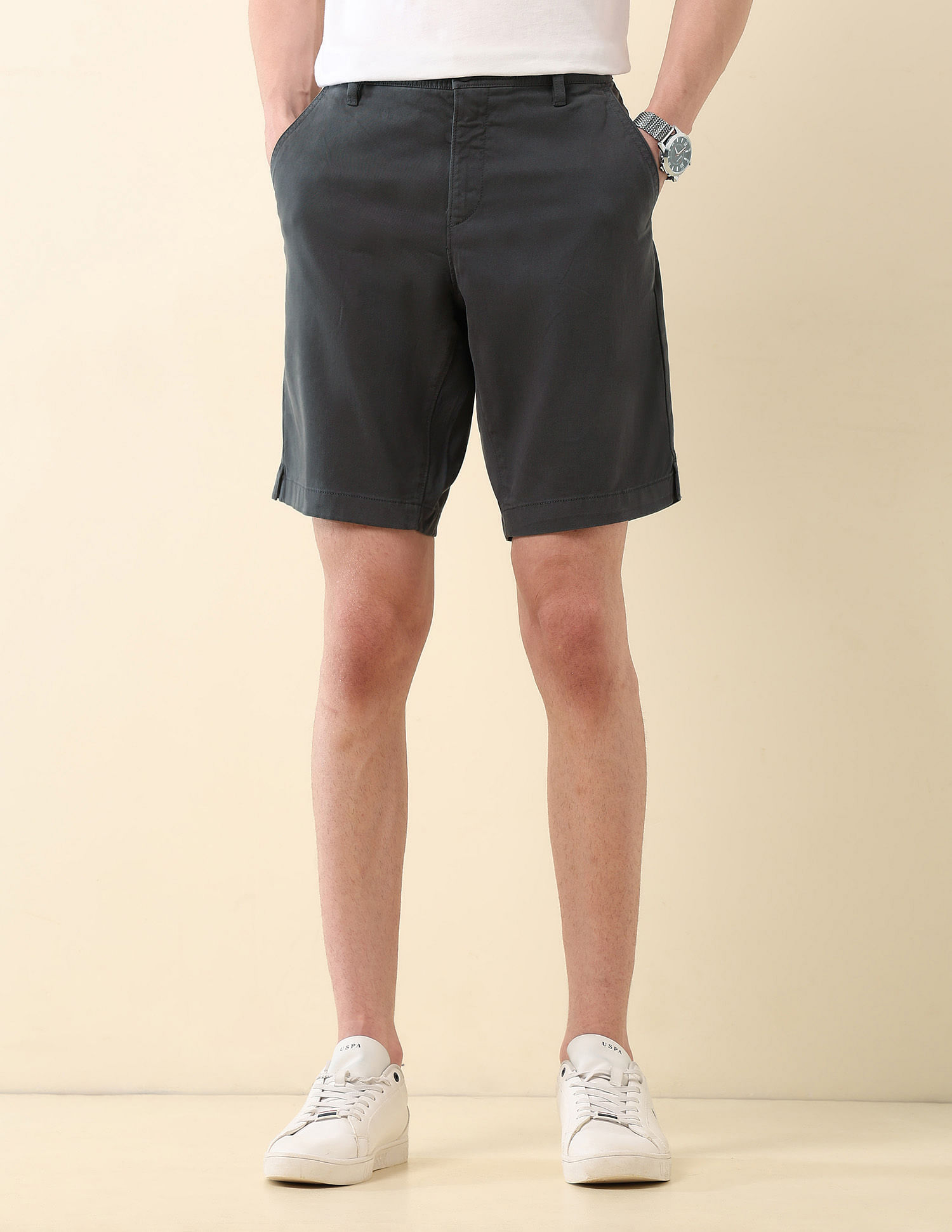 U.S. Polo Assn. Slim Fit Solid Chino Shorts