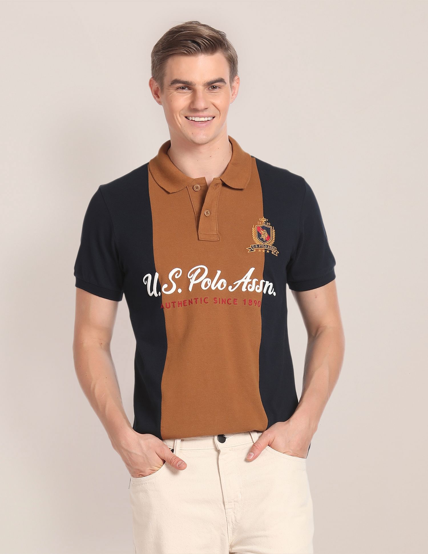 U.S. Polo Assn. Colour Block Cotton Polo Shirt