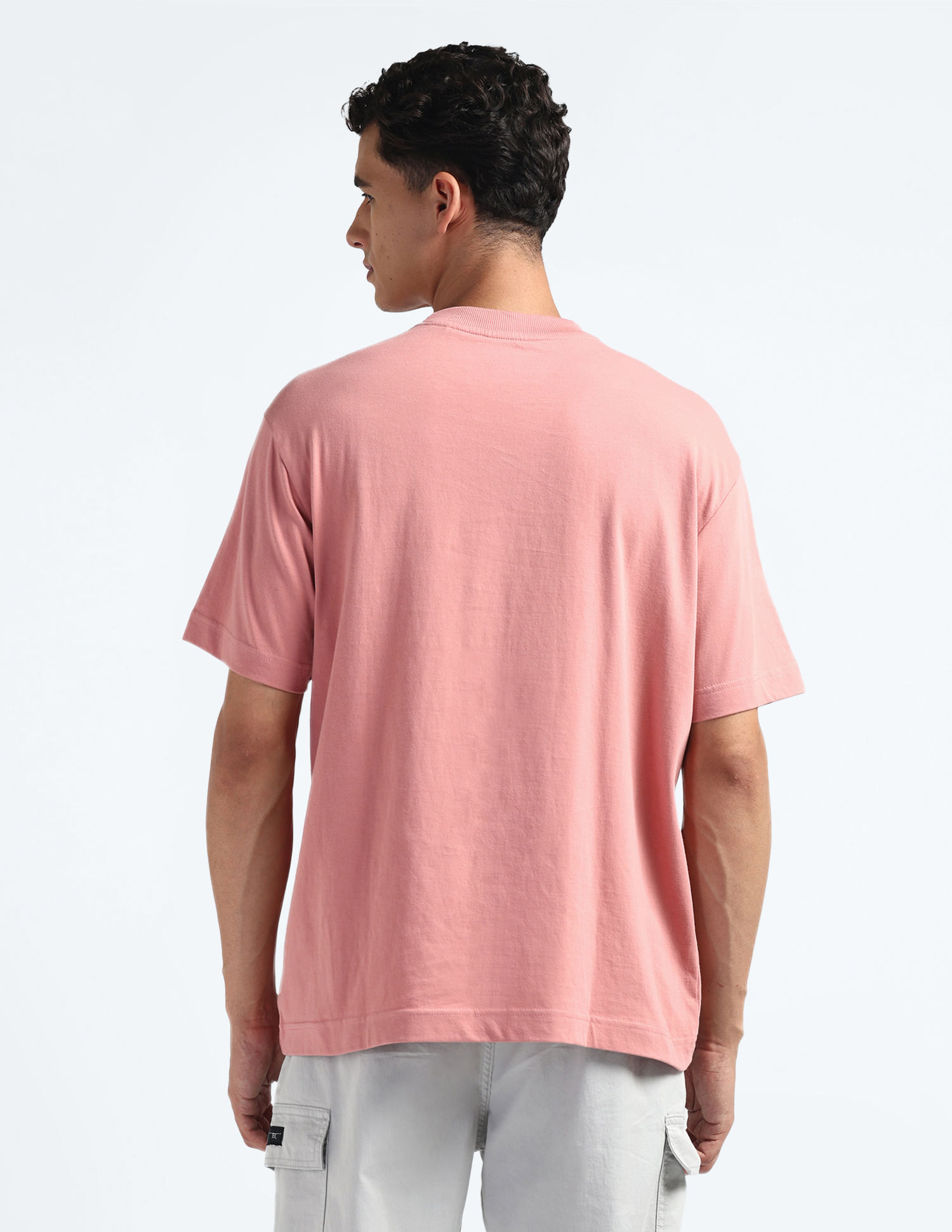 Flying Machine Crew Neck Relaxed Fit Logo T-Shirt