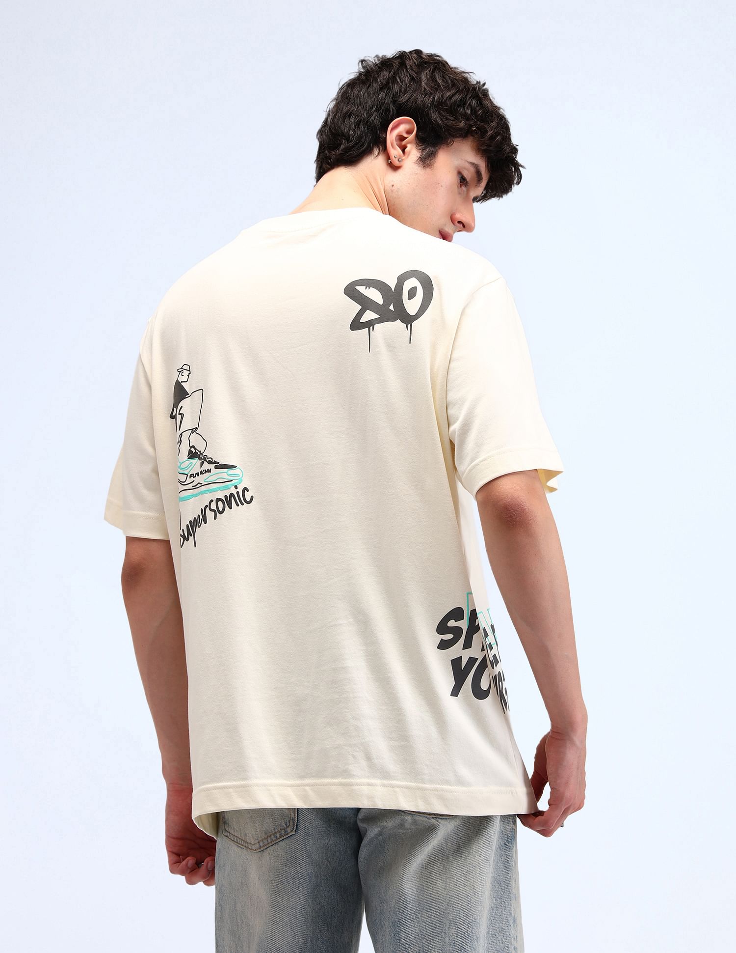 Flying Machine Young Graphic Oversized T-Shirt