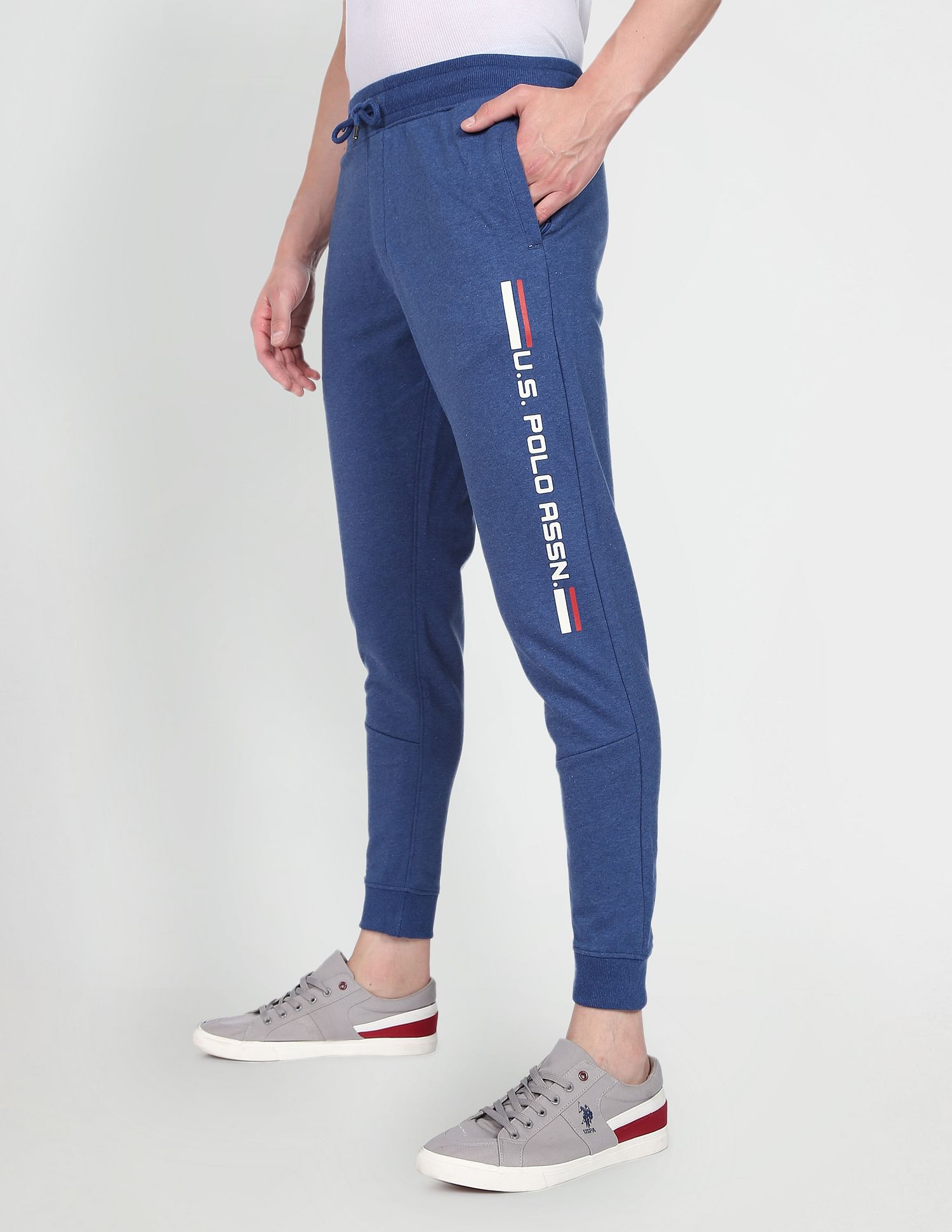 U.S. Polo Assn. Denim Co. Brand Print Heathered Track Pants