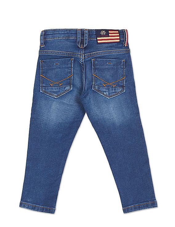 U.S. Polo Assn. Kids Boys Blue Stone Wash Slim Fit Jeans