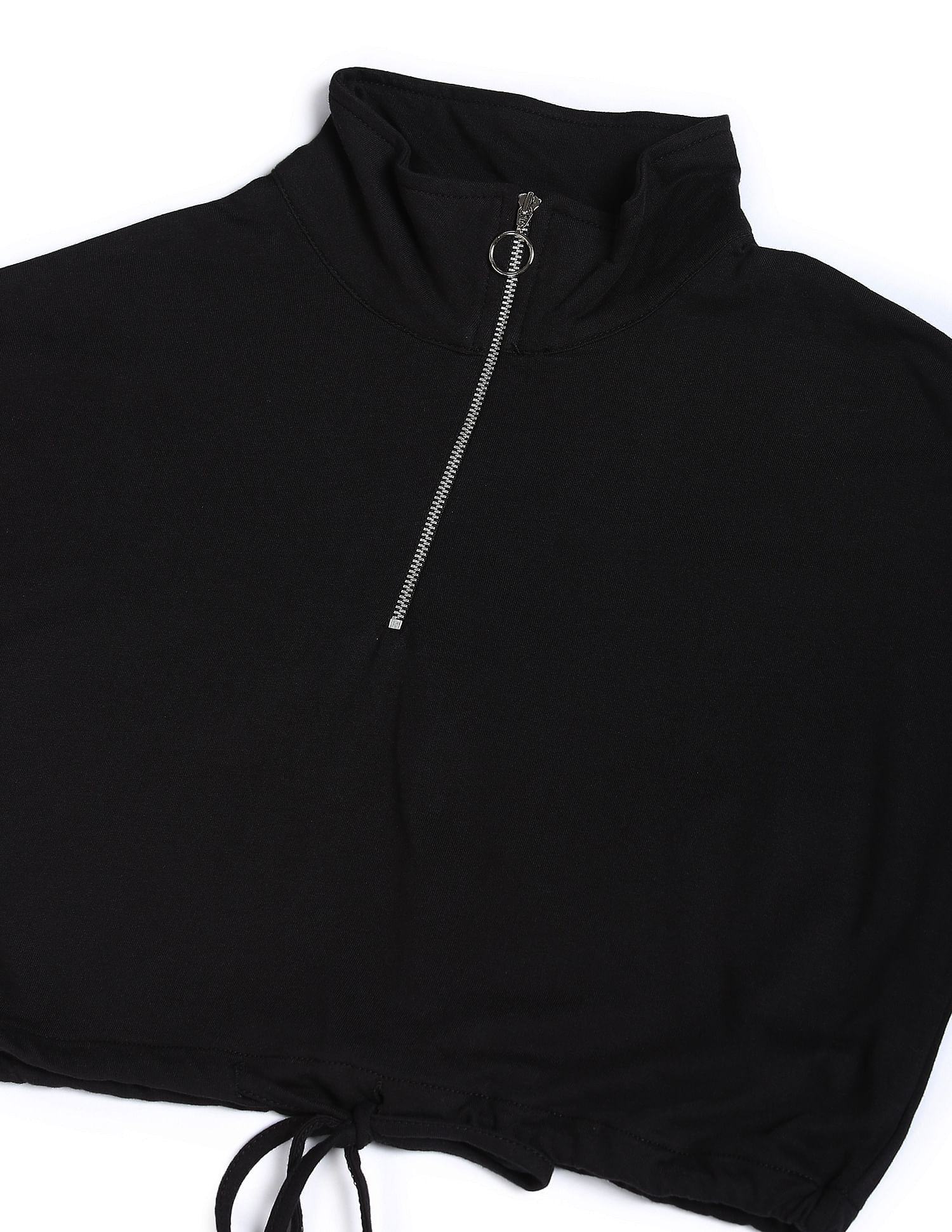 Black high neck outlet zip top