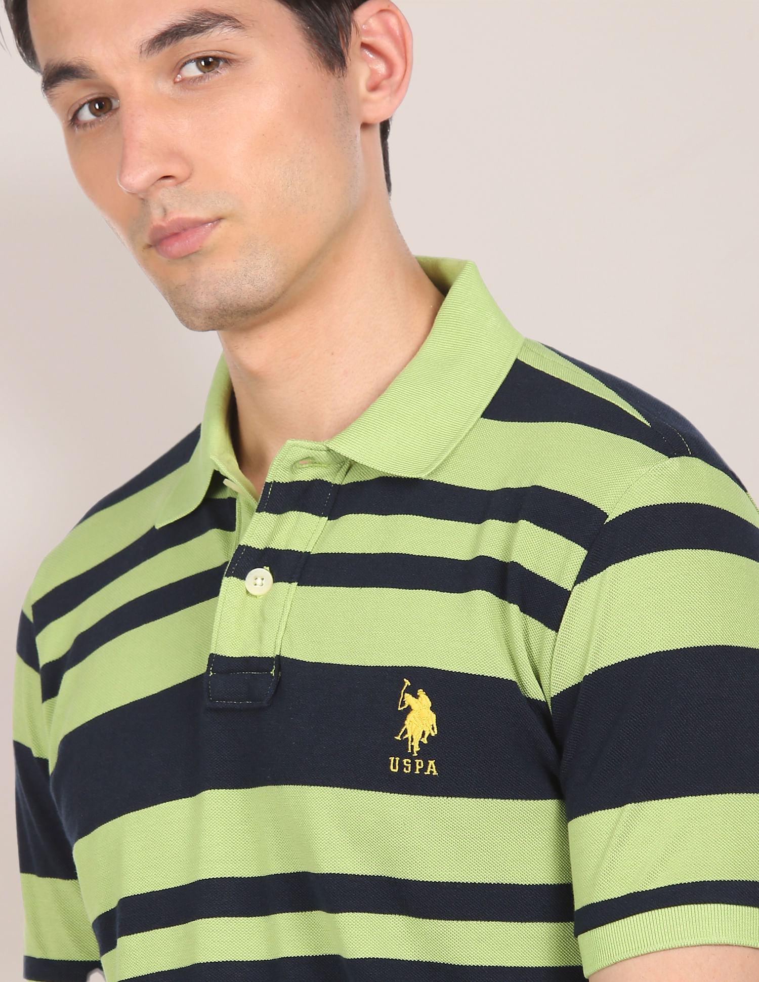 Buy U.S. Polo Assn. Ribbed Collar Striped Polo Shirt - NNNOW.com